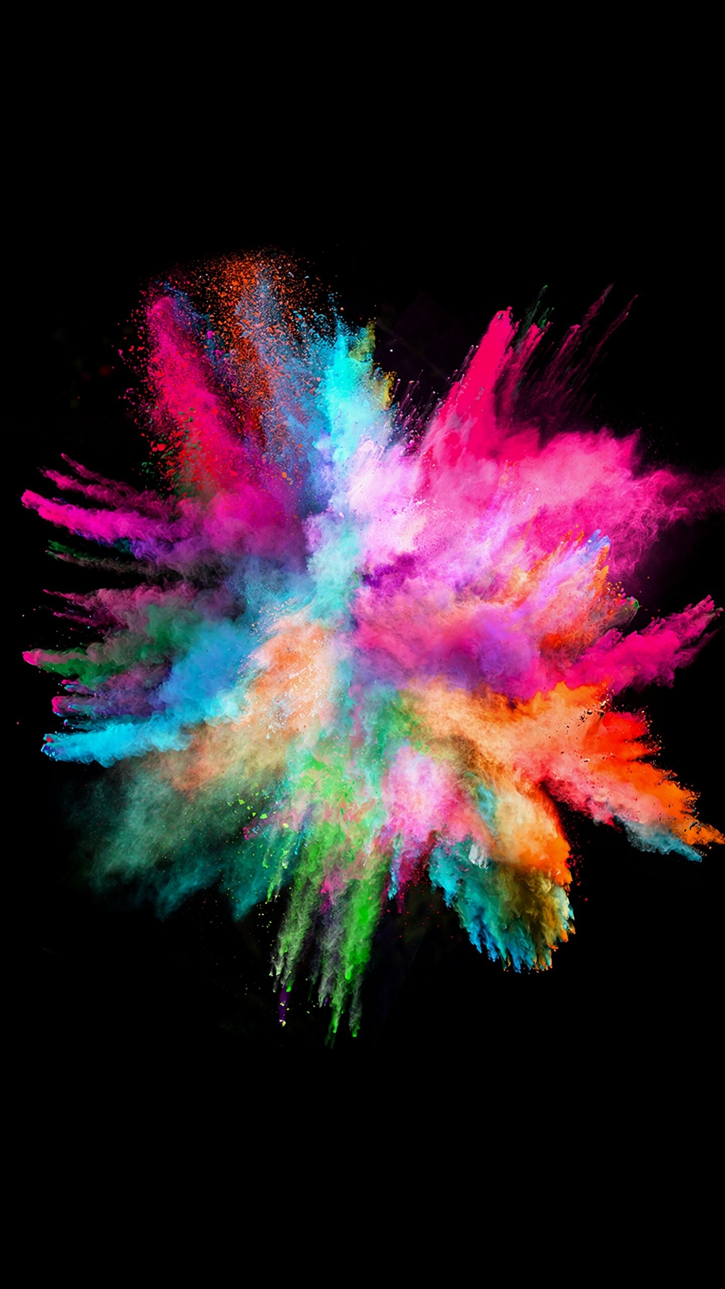 Colour powder, Vibrant colors, Artistic display, Abstract background, 1440x2560 HD Phone