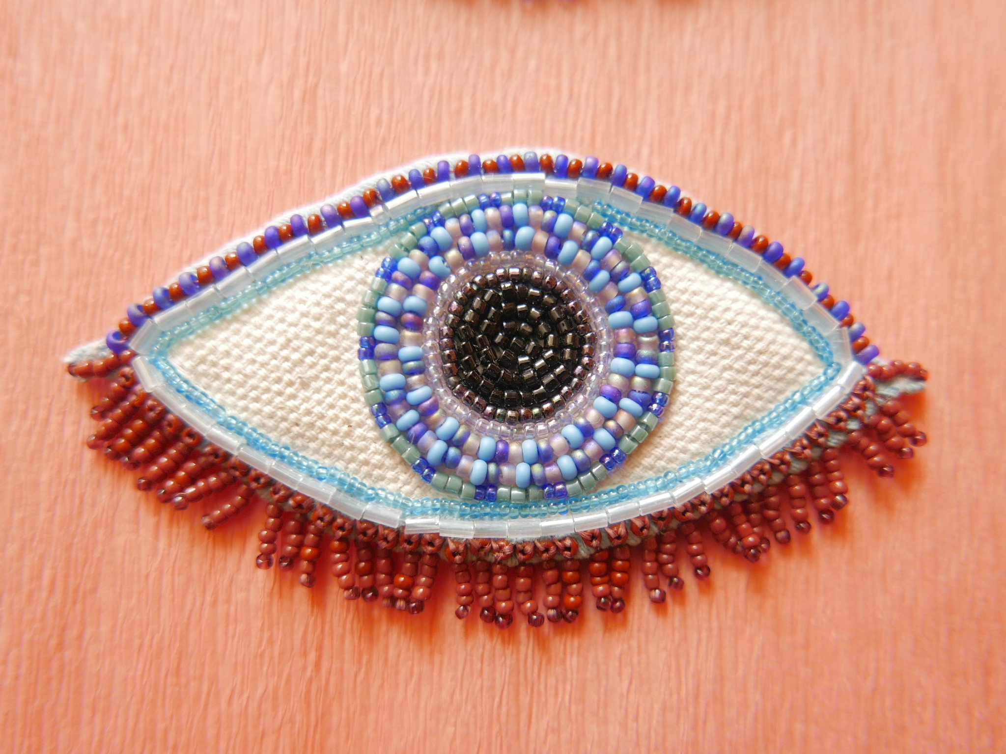 Patch - 'Titi Blue' a handmade patch with glass beads. - Justyna Woodkiewicz 2050x1540