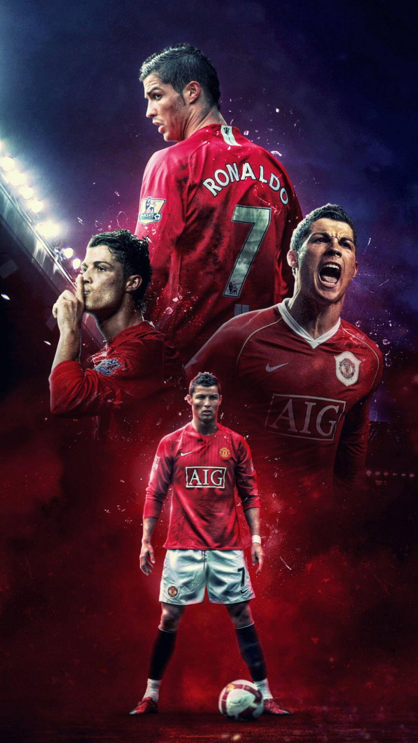 Cristiano Ronaldo: The club's all-time top goalscorer and the all-time top scorer in the Champions League. 1440x2560 HD Background.