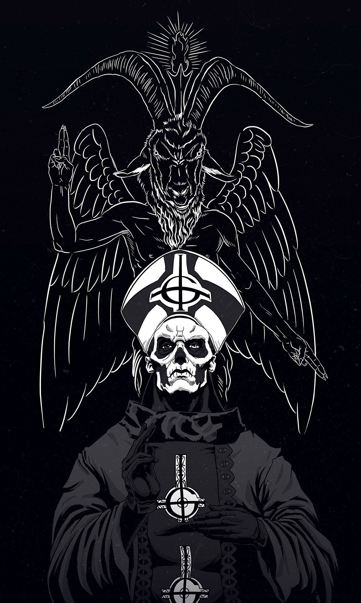Ghost (Band): A member of the Group of Nameless Ghouls, A Ghoul Writer, Cardinal Copia. 1200x2000 HD Background.