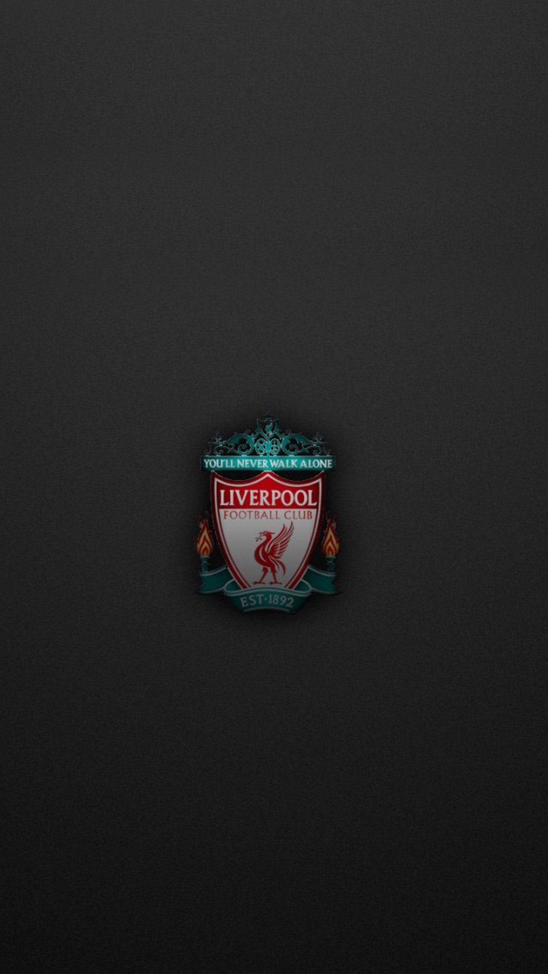 Liverpool Football Club: The crest incorporates the Liver bird, a banner reading You'll Never Walk Alone. 1080x1920 Full HD Background.