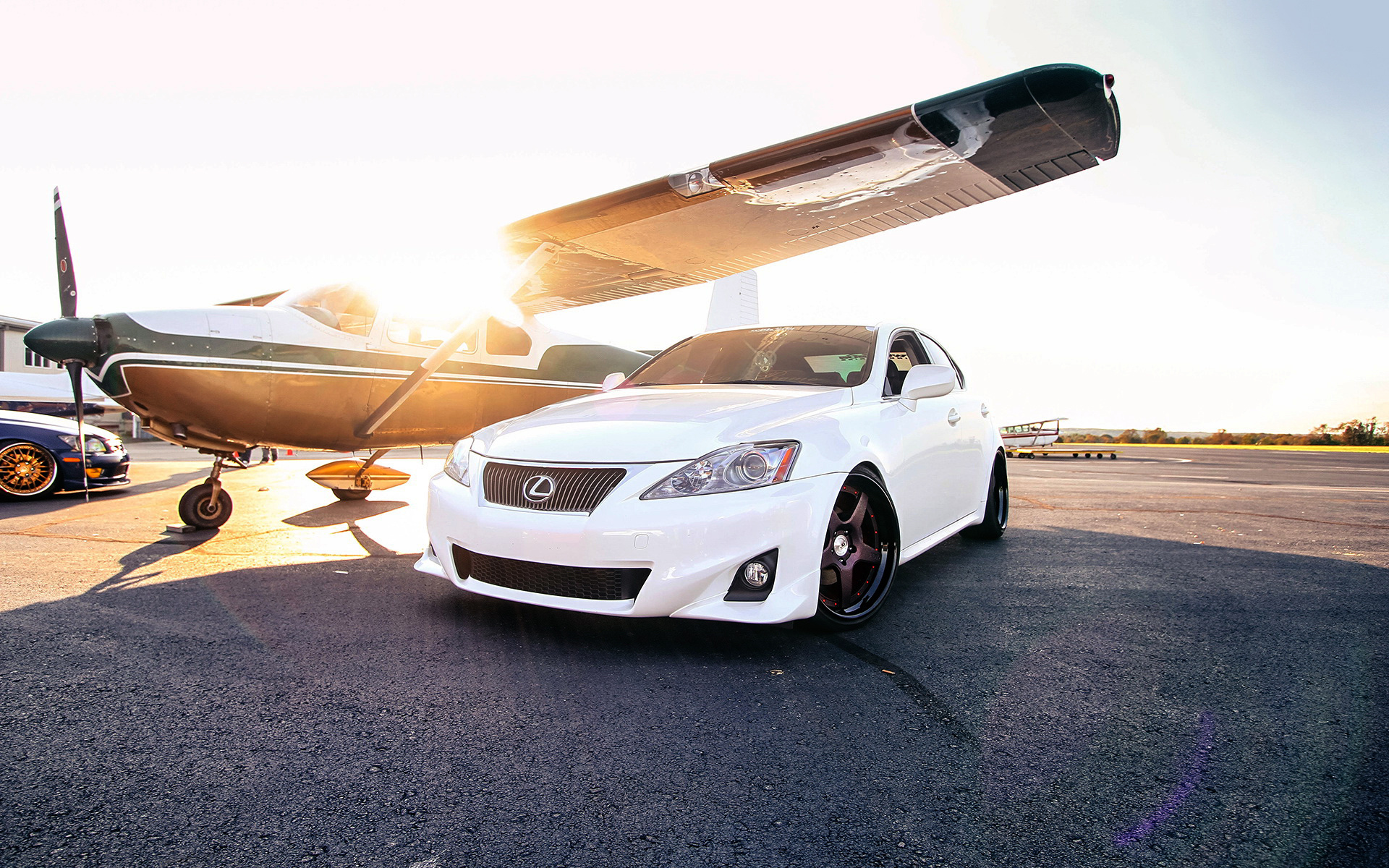 Lexus IS, Airplane is white, Cars front, 1920x1200 HD Desktop