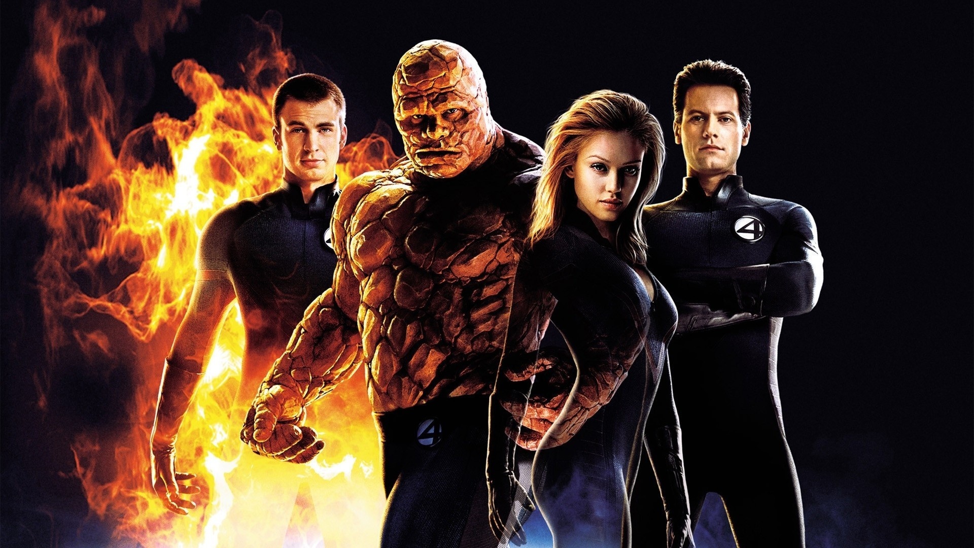 Movies fantastic four, Jessica Alba as invisible woman, Chris Evans as human torch, Wallpaper resolution, 1920x1080 Full HD Desktop