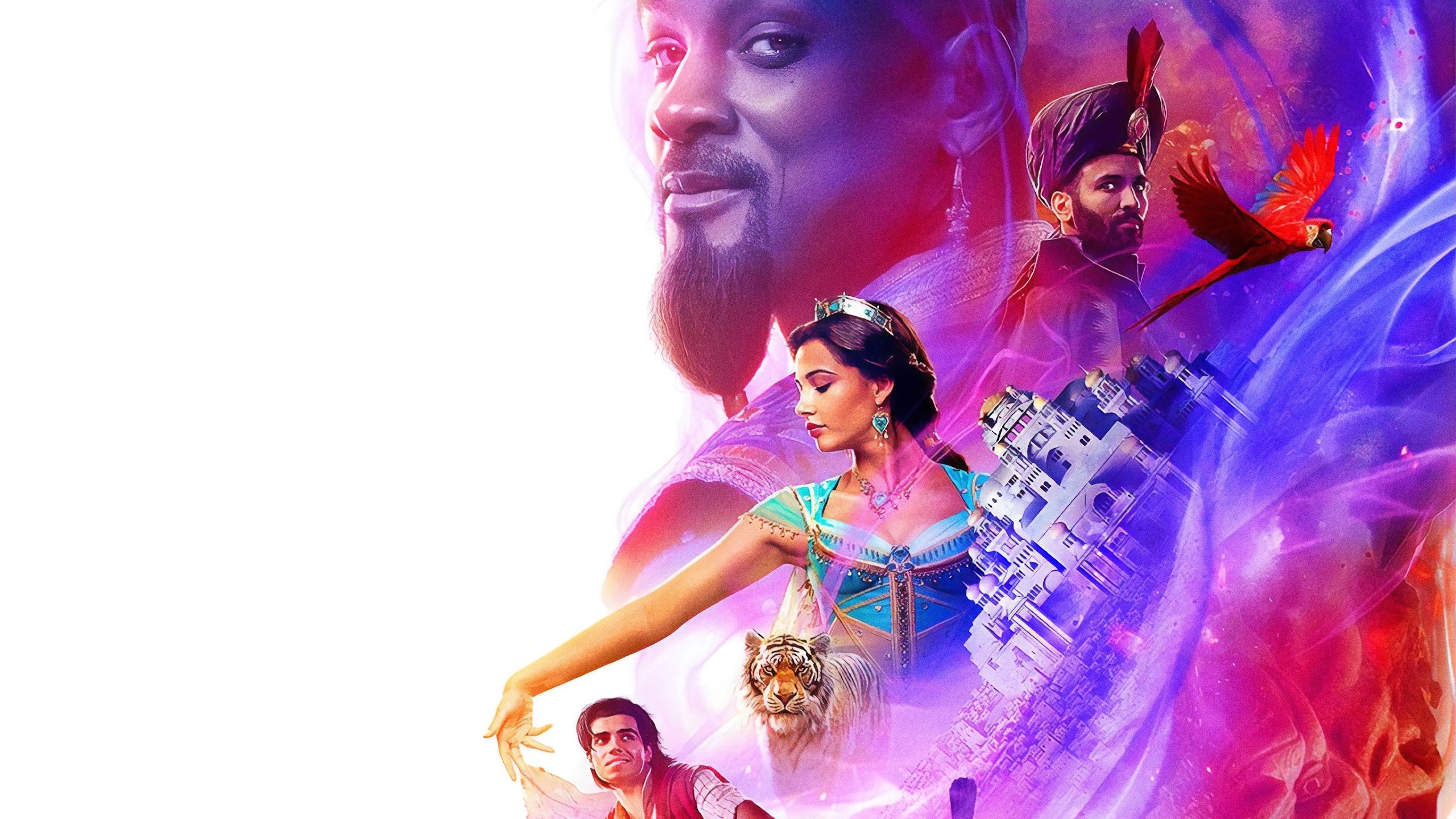 Aladdin 2019, Characters, PC desktop, 4K wallpaper, 2560x1440 HD Desktop