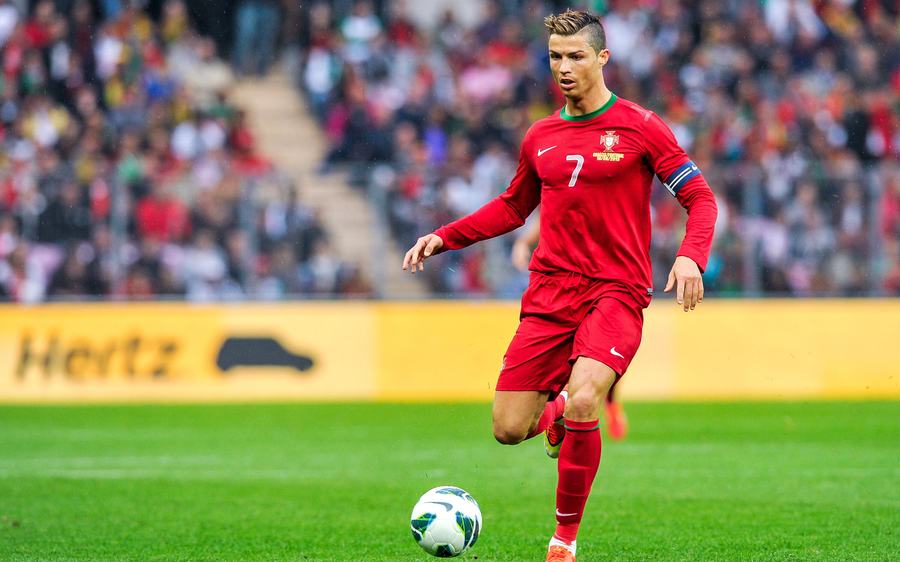 Ronaldo: The captain of the Portugal national football team, Soccer. 3000x1880 HD Background.