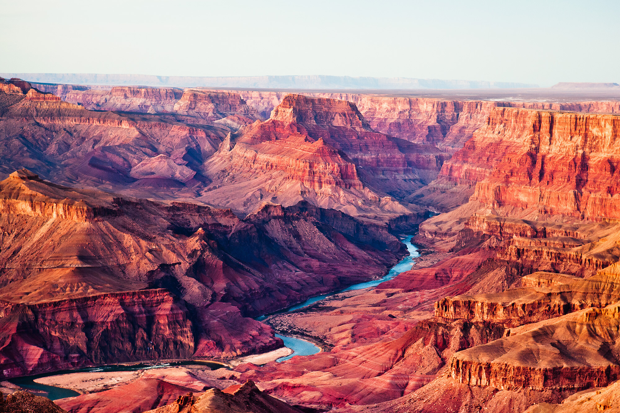 Grand Canyon: One of the biggest canyons in the world, measures over 270 miles long, up to 18 miles wide and a mile deep. 2000x1340 HD Background.