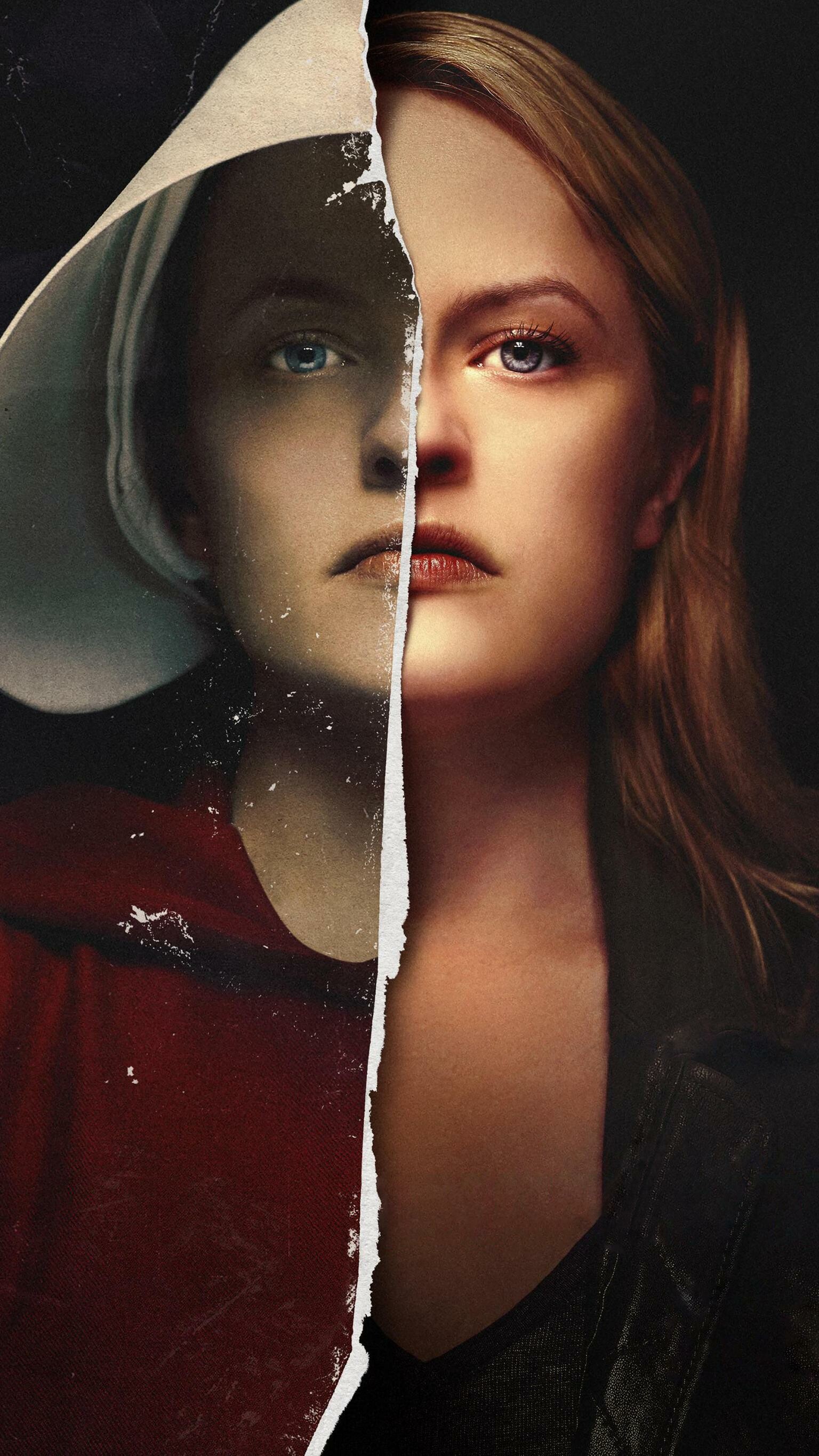 The Handmaid's Tale: Elisabeth Moss, June Osborne, known as Offred. 1540x2740 HD Background.