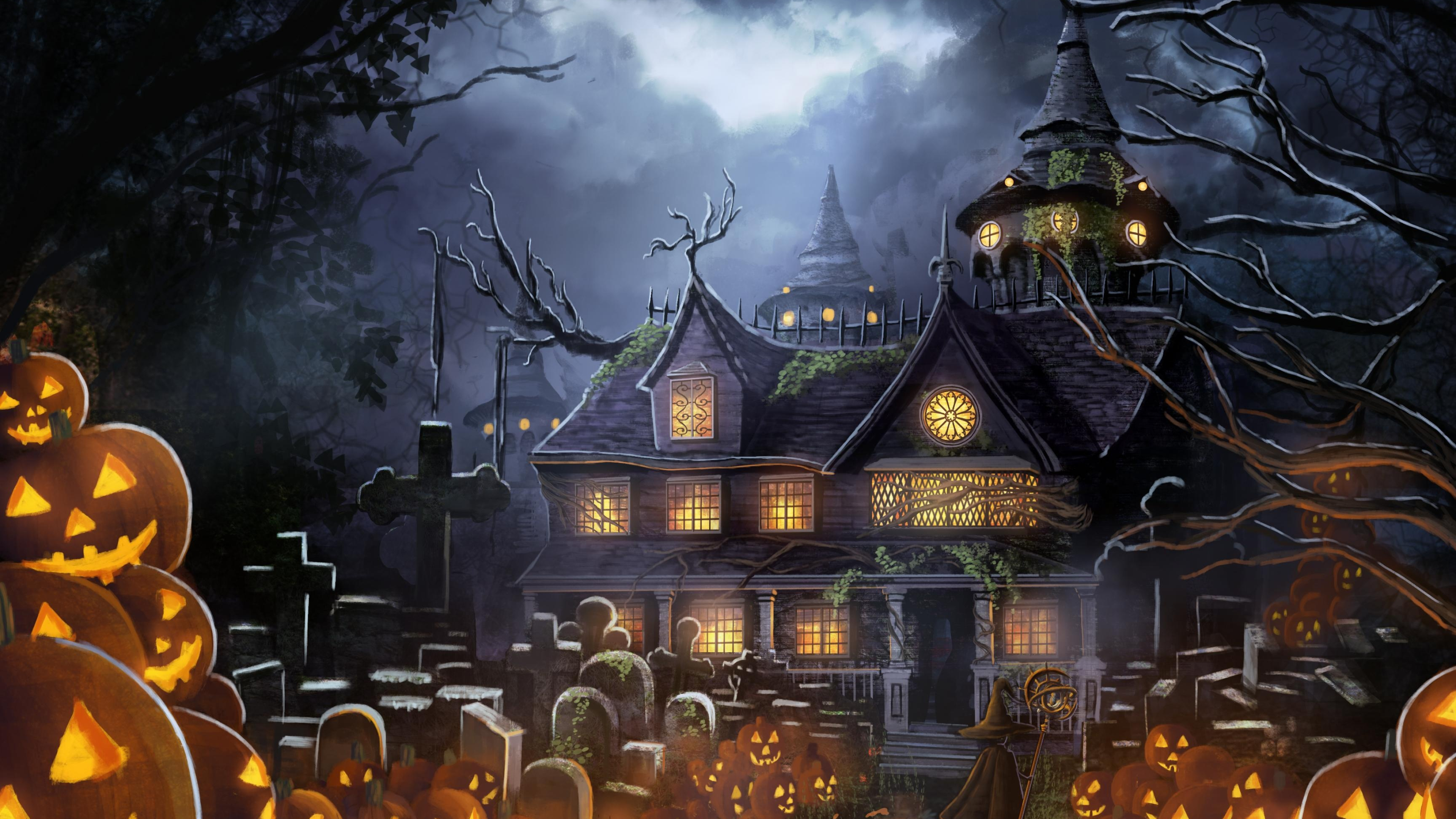 Halloween Haunted House, Haunted houses wallpapers, Christopher Thompson, 3840x2160 4K Desktop