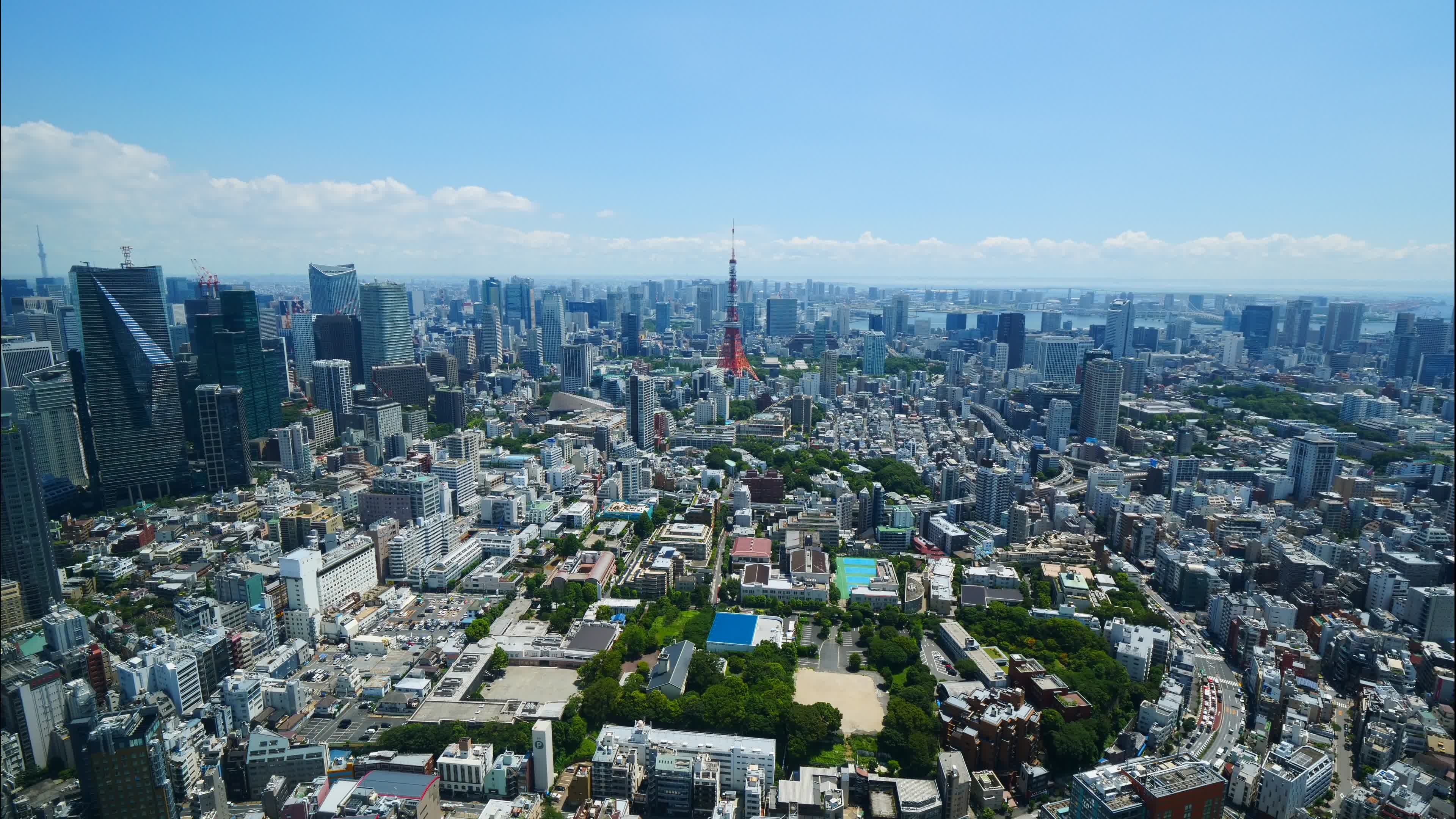 Tokyo Tower, Beautiful architecture, City view, Japan stock footage, 3840x2160 4K Desktop