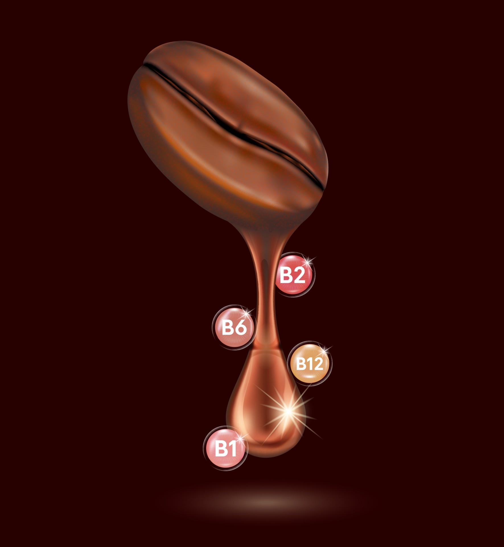 Coffee drops and vitamins, Brown background, Realistic, Vector art, 1780x1920 HD Handy