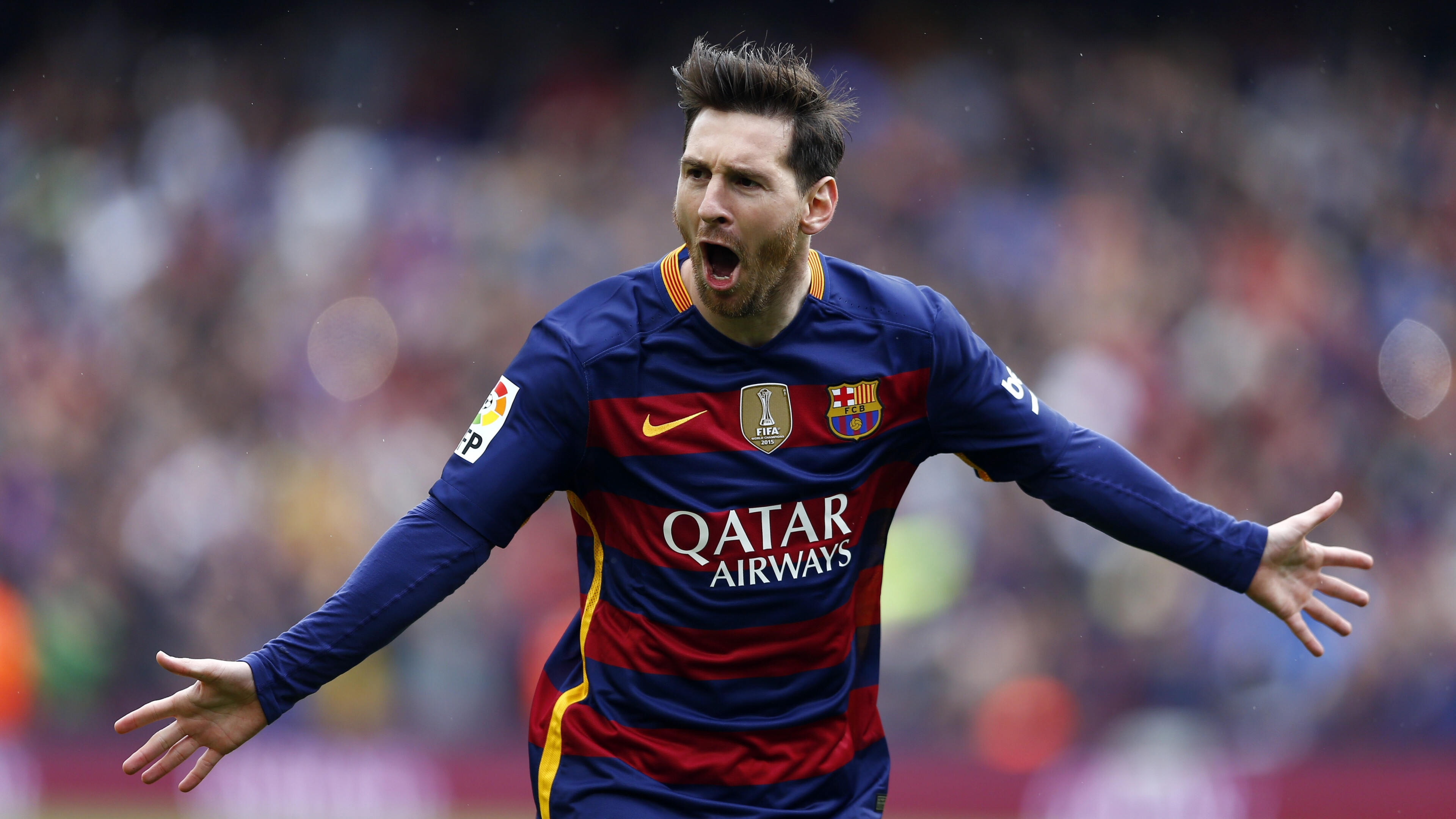 Lionel Messi, Goal celebration wallpaper, Celebrity athlete, Breathtaking skills, 3840x2160 4K Desktop