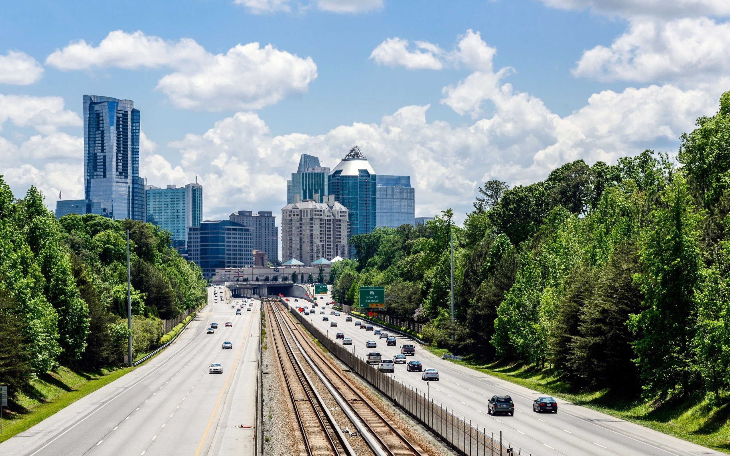 Atlanta, Georgia skyscrapers road, Travels, 2560x1600 HD Desktop