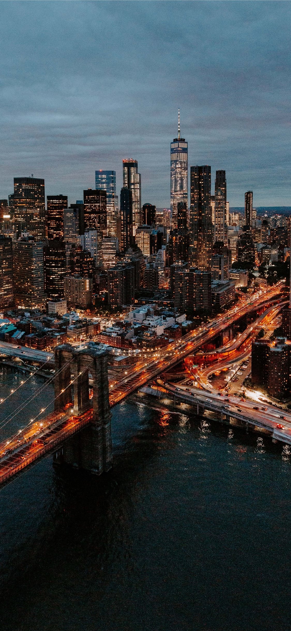 City: The Brooklyn Bridge in New York, The East River, A modern megapolis with a long history. 1130x2440 HD Wallpaper.