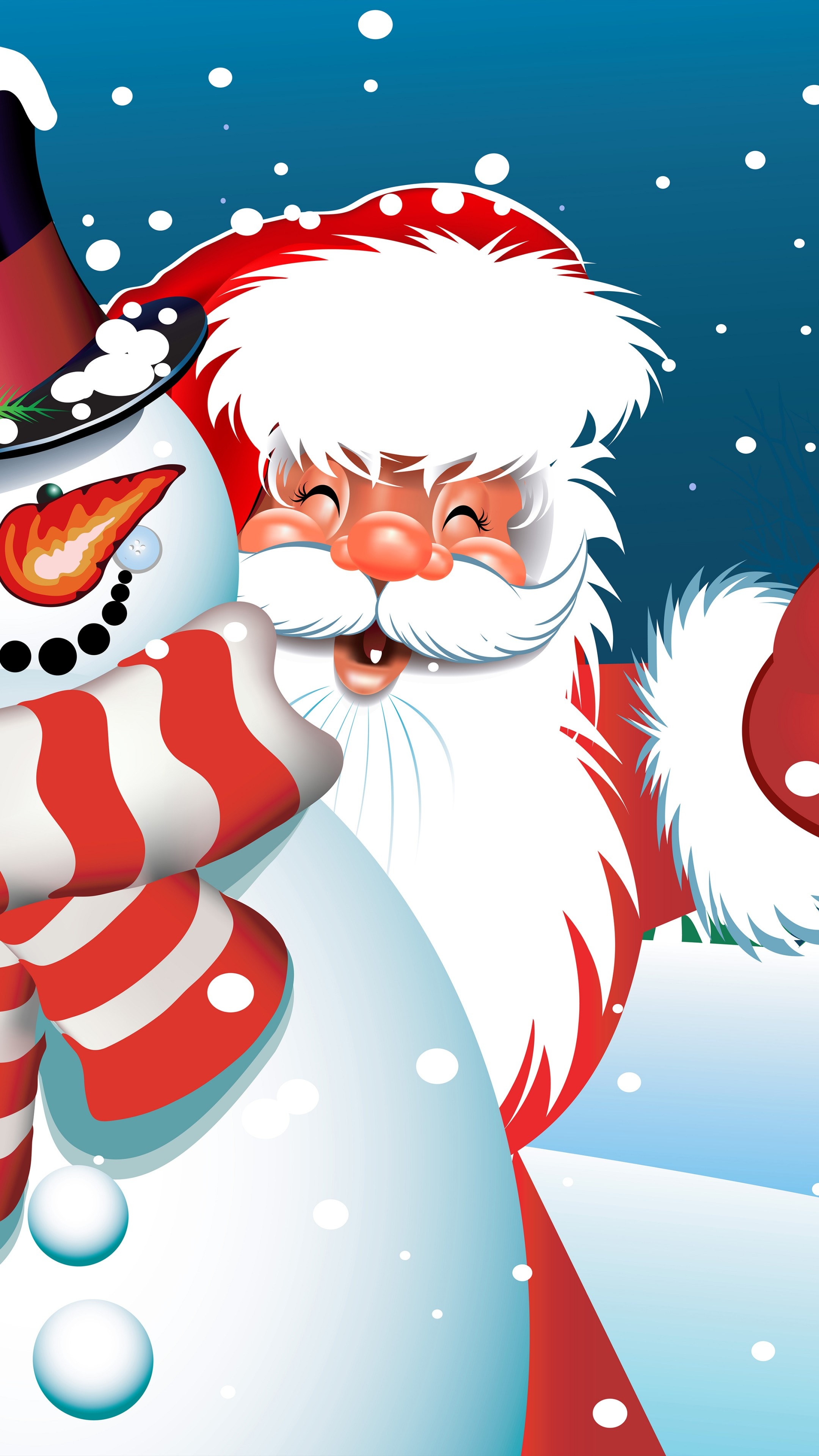 Father Christmas, Christmas wallpapers, Joyful holiday celebration, Festive spirit, 2160x3840 4K Handy