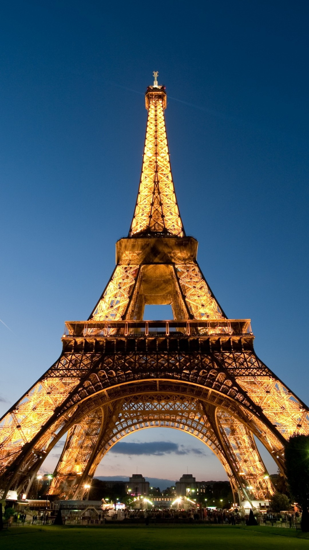 Paris: Eiffel Tower, France, Lights, Bottom view. 1080x1920 Full HD Wallpaper.
