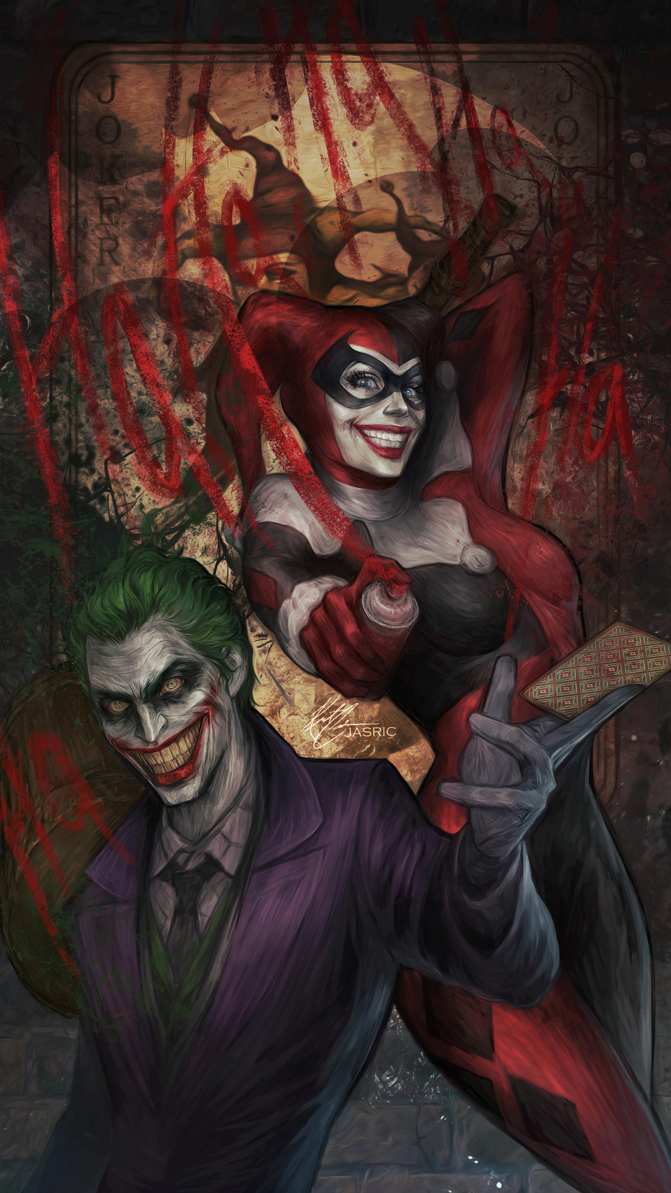 Harley Quinn and Joker, Movies, Joker and Harley Quinn art, 4K wallpapers, 2160x3840 4K Phone