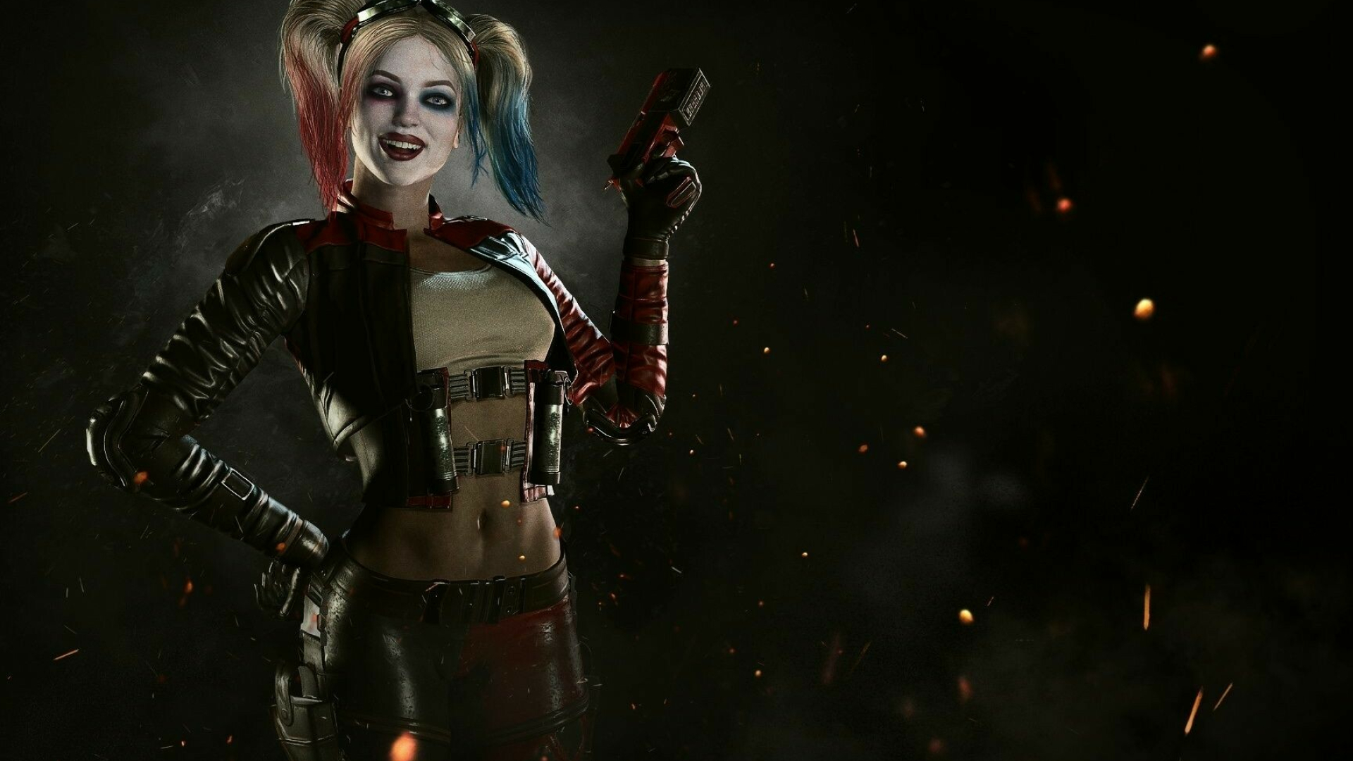 Injustice: A gadget-type fighter, Since the fall of the Regime, Harley Quinn has found little solace in the incarceration of Superman. 1920x1080 Full HD Background.