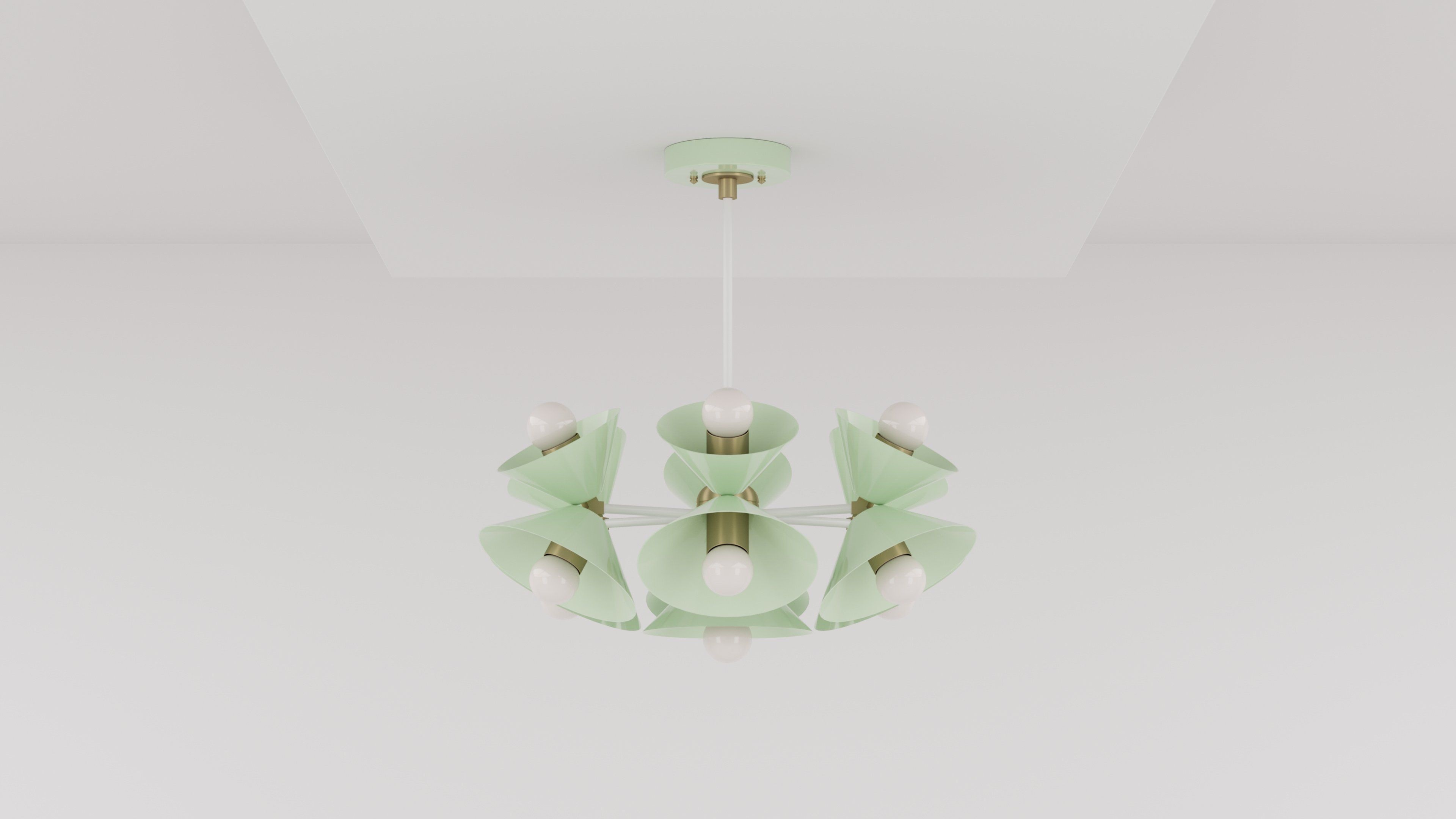 Horton mint green, Modern ceiling light, Chandelier cups, Sleek design, 3840x2160 4K Desktop