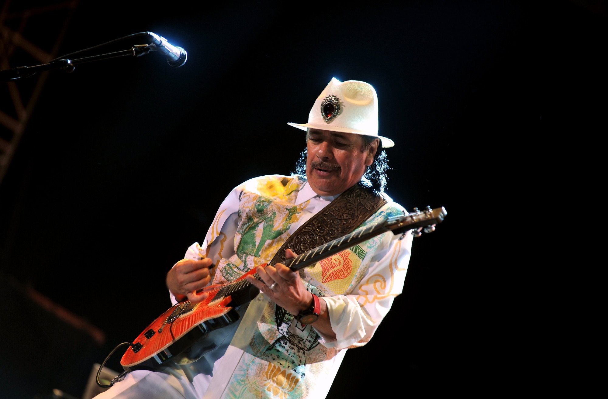 Carlos Santana, Latin rock blues, Guitar wallpaper, Concert energy, 2000x1320 HD Desktop
