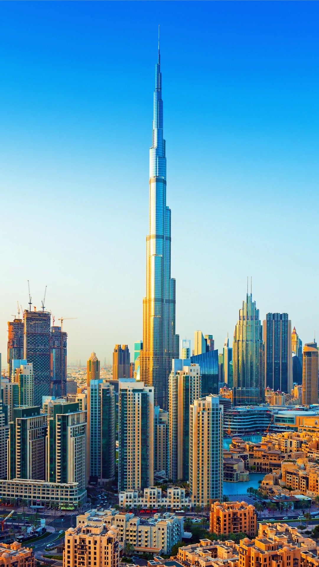 Dubai: A cosmopolitan metropolis and global city on the Arabian Peninsula. 1080x1920 Full HD Background.