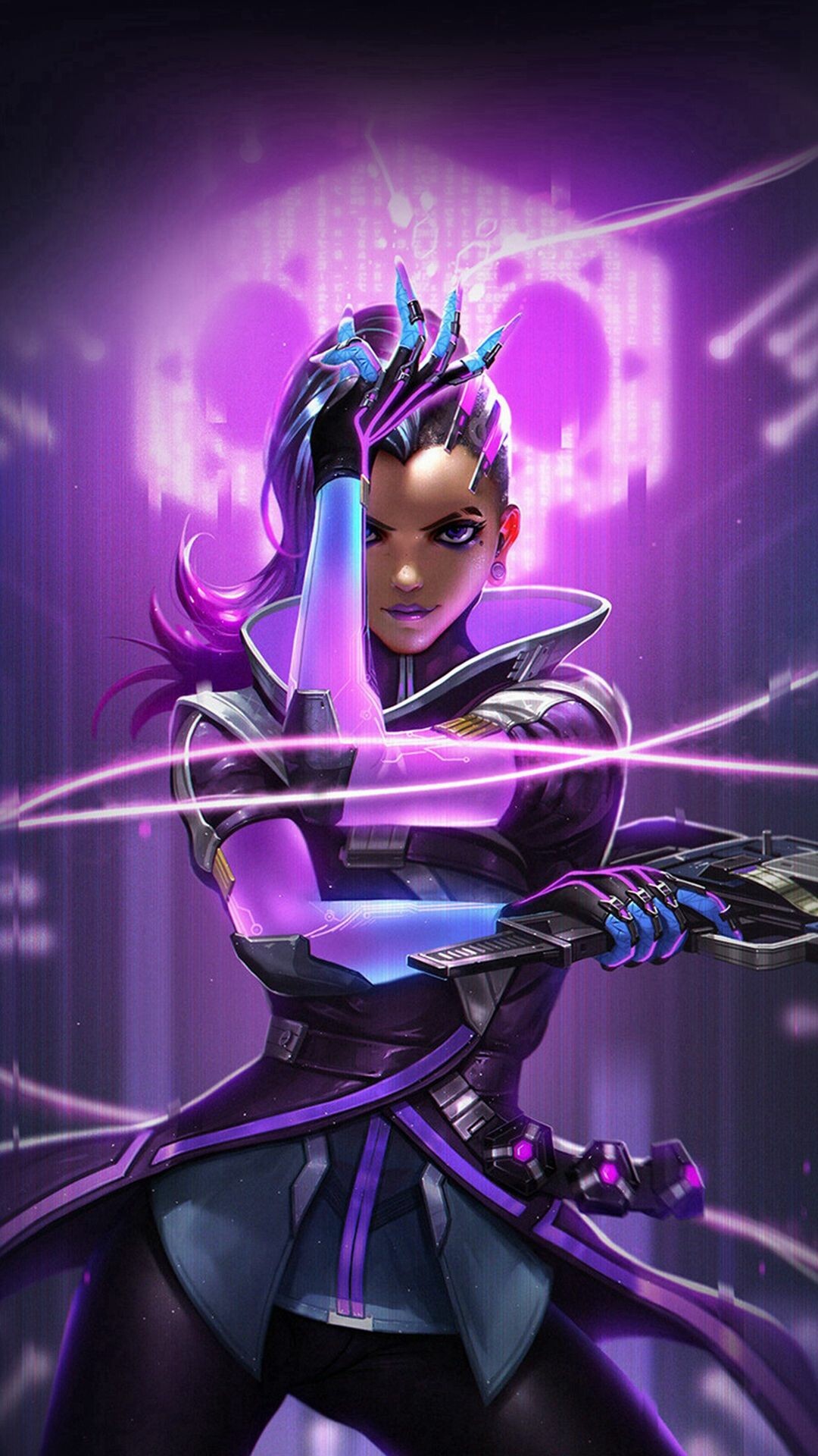 Overwatch: Sombra, Olivia Coloma, A powerful infiltrator. 1080x1920 Full HD Wallpaper.