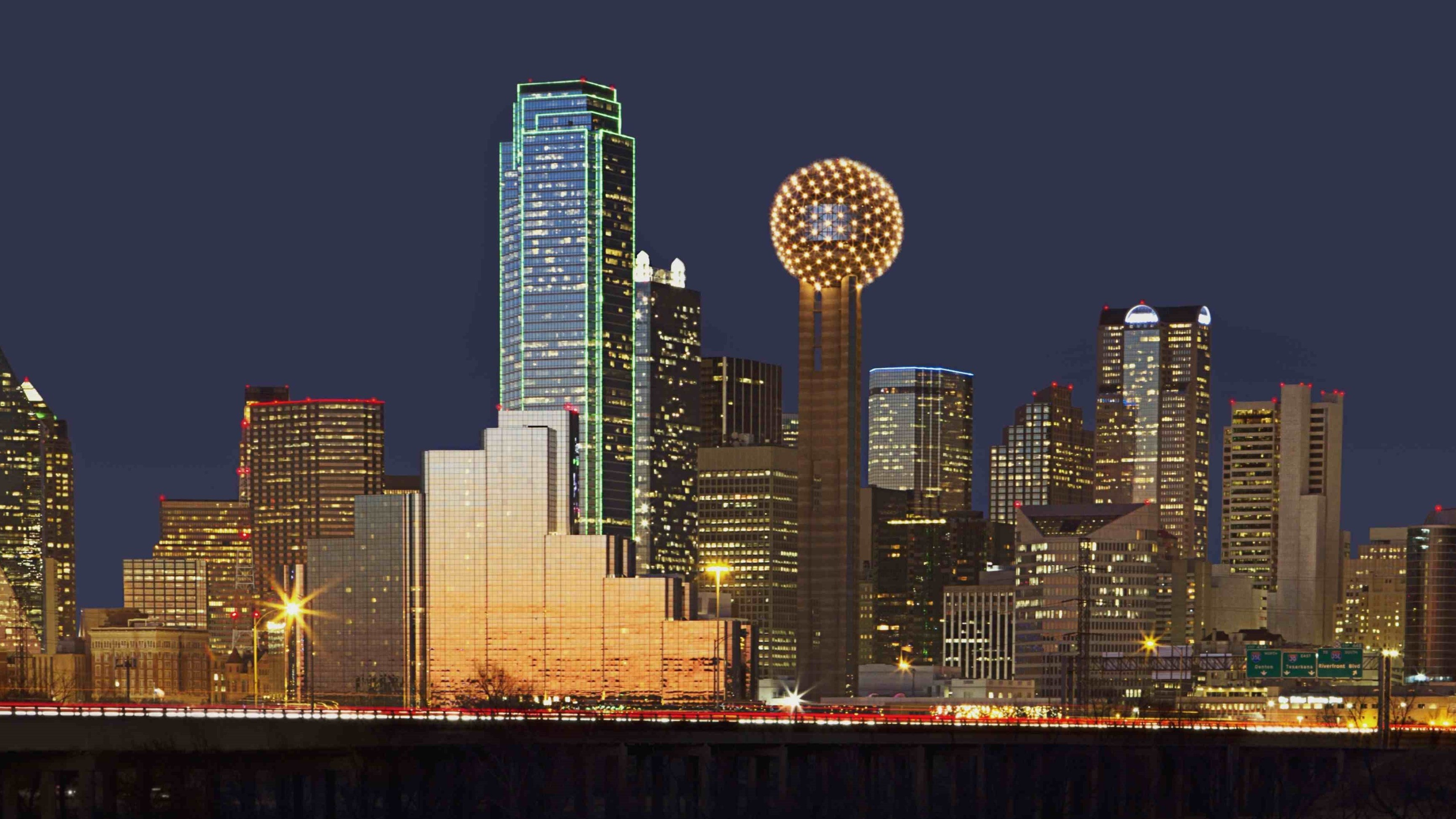 Dallas skyline, Travel destination, Urban landscapes, City backgrounds, 3840x2160 4K Desktop