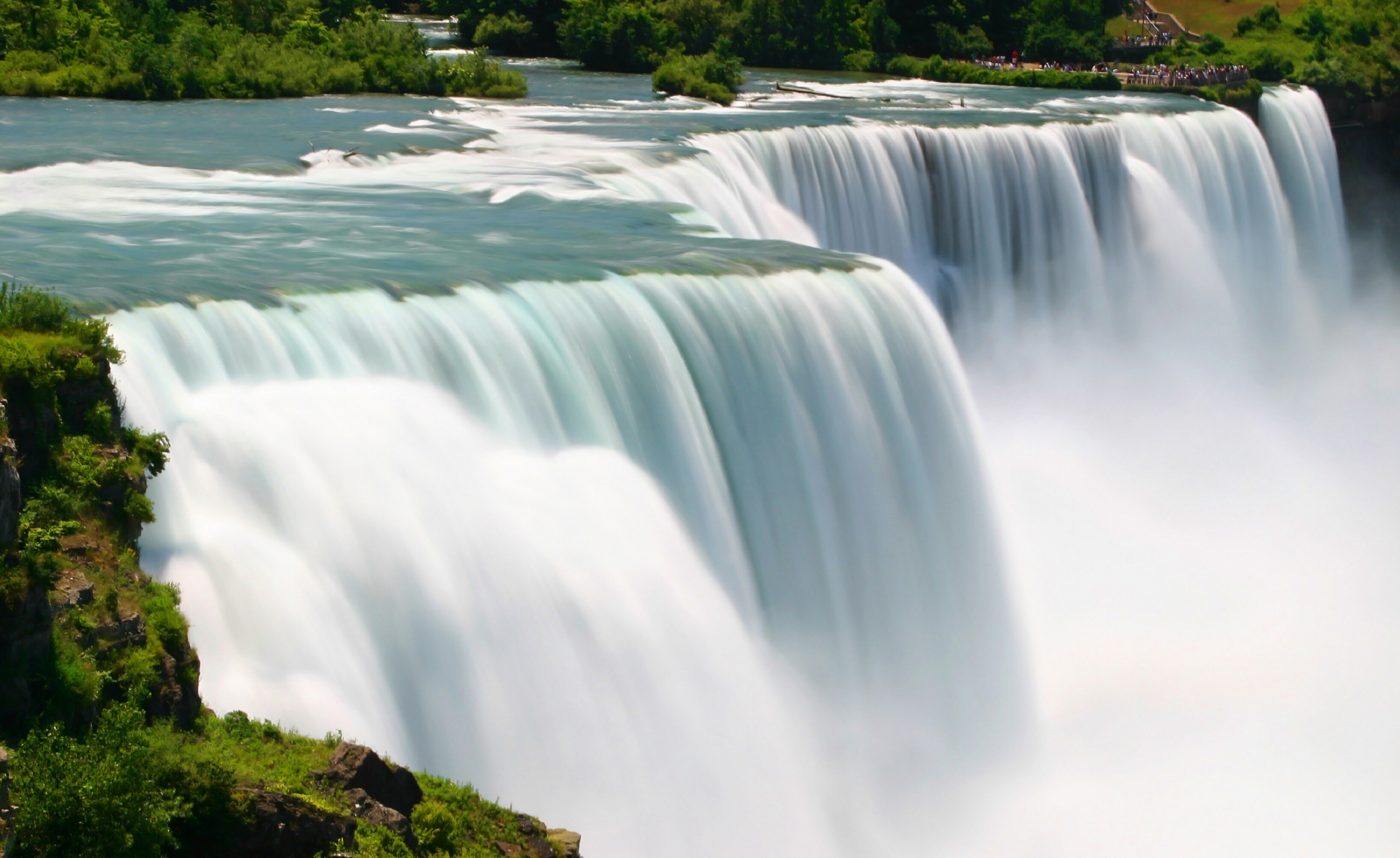 Niagara Falls: The world's greatest waterfall by volume at 2832 m3, Fluvial landforms of streams. 3280x2010 HD Wallpaper.