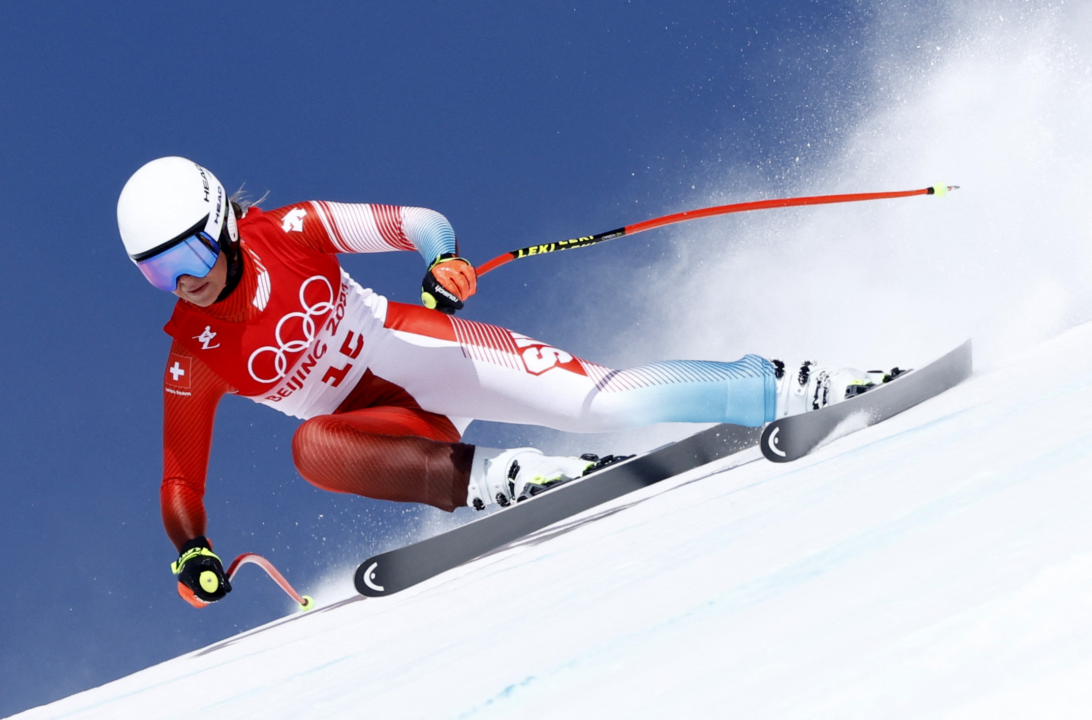 Corinne Suter, Fourth Olympic alpine skiing gold medalist, Beijing 2022, 2220x1470 HD Desktop