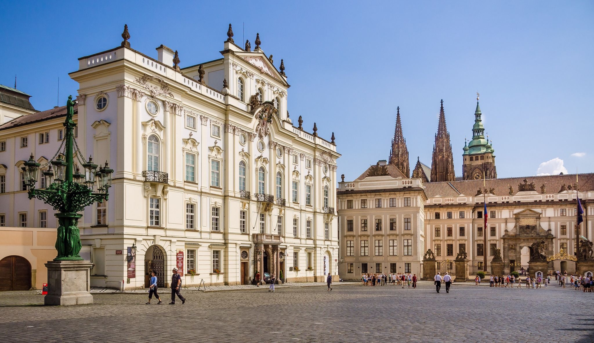 Prague Castle, Archbishop's Palace, Hradcany Square, Walking tour, 2050x1190 HD Desktop