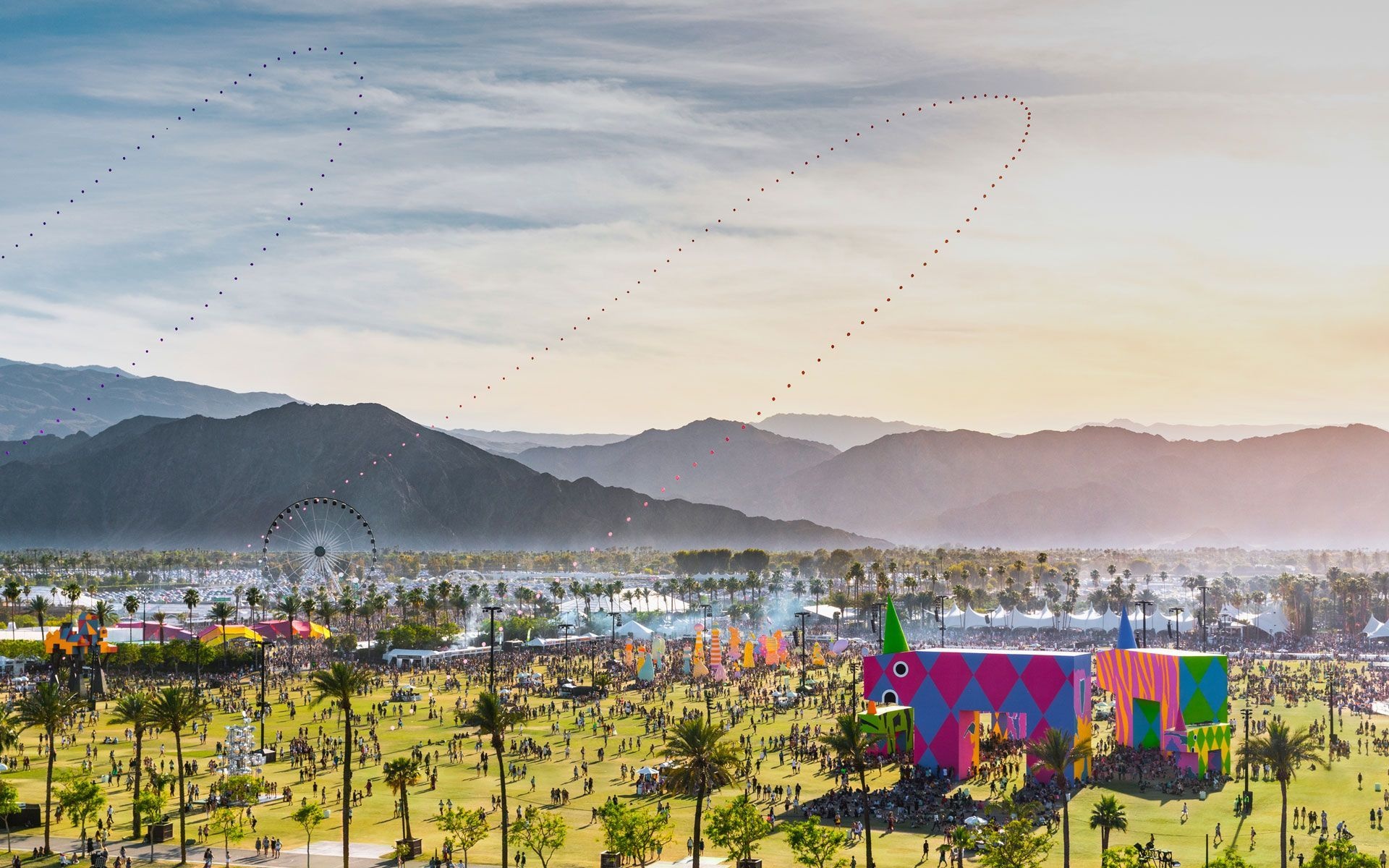 Coachella: The event features musical artists from many genres of music, including rock, pop, indie, hip hop and electronic dance music. 1920x1200 HD Background.