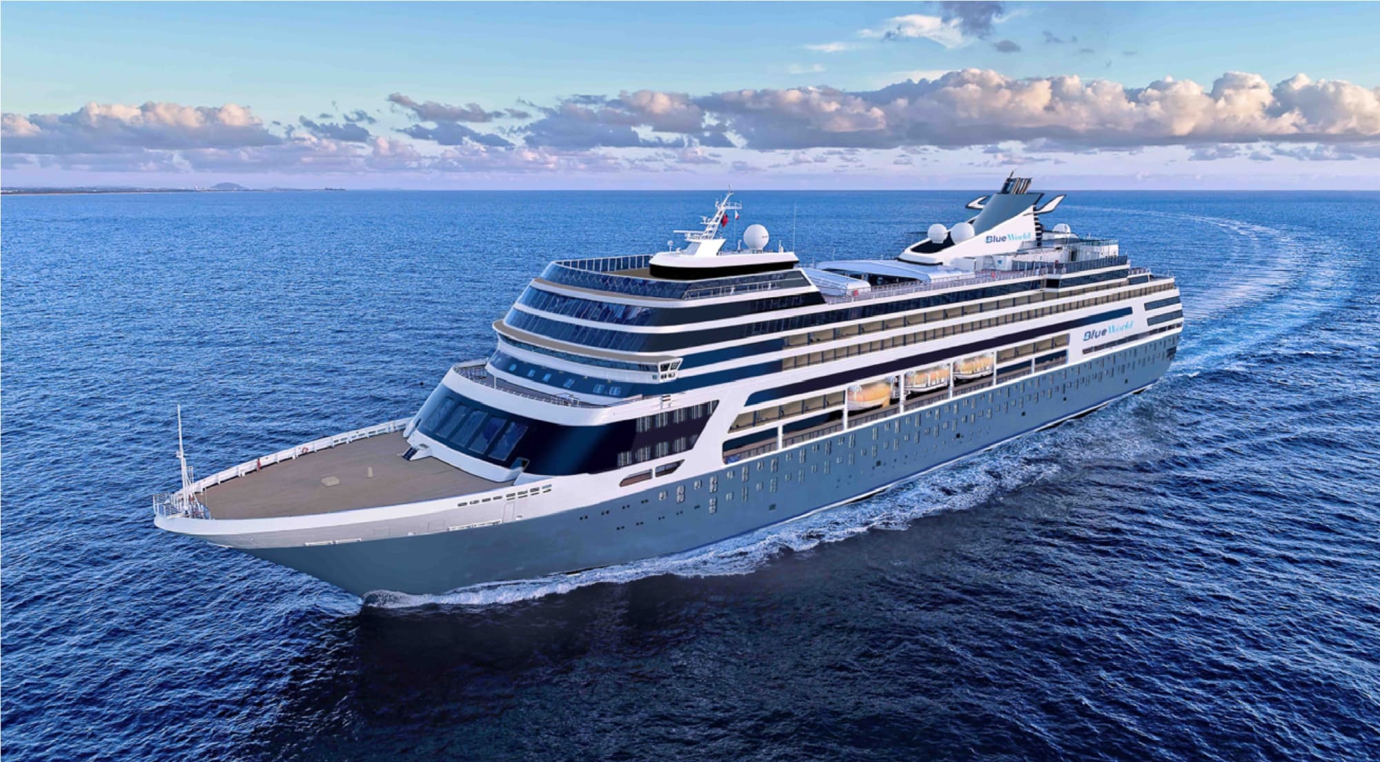 Ship: Blue World Voyages, Luxury cruise watercraft, Cross-channel ferry. 2000x1110 HD Wallpaper.