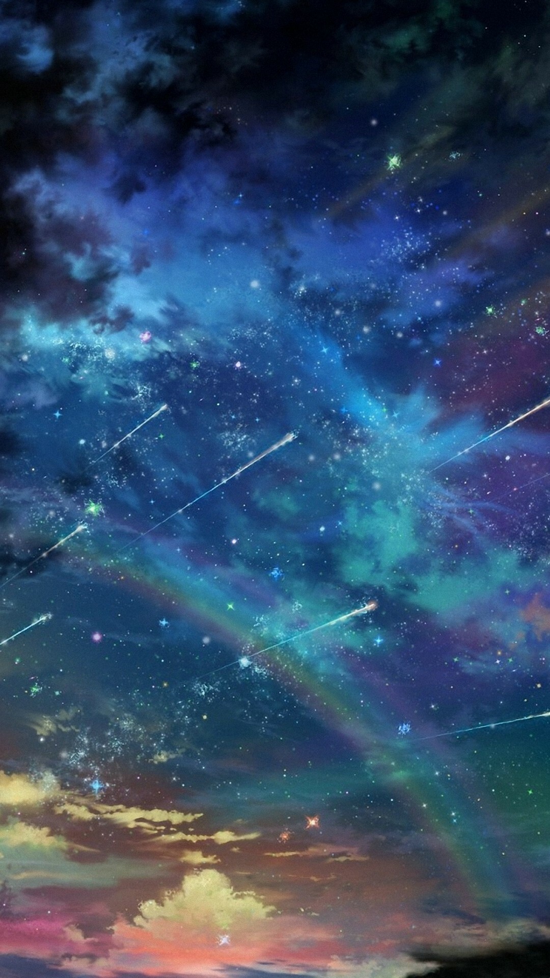 Meteor: Shooting stars, Night sky, Aurora. 1080x1920 Full HD Wallpaper.