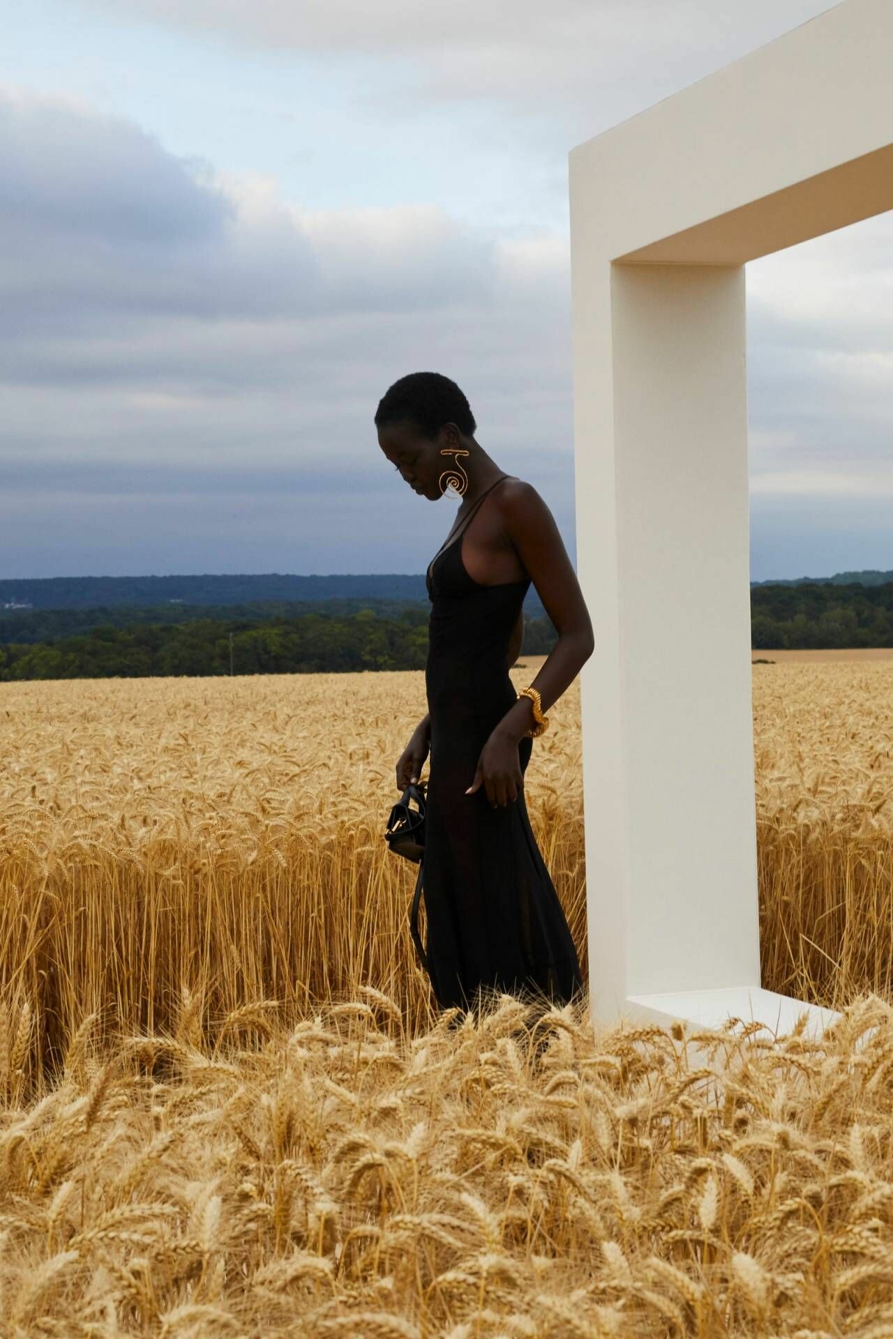 Jacquemus: Spring/Summer 2021 collection, Fashion show in a wheat field. 1280x1920 HD Wallpaper.