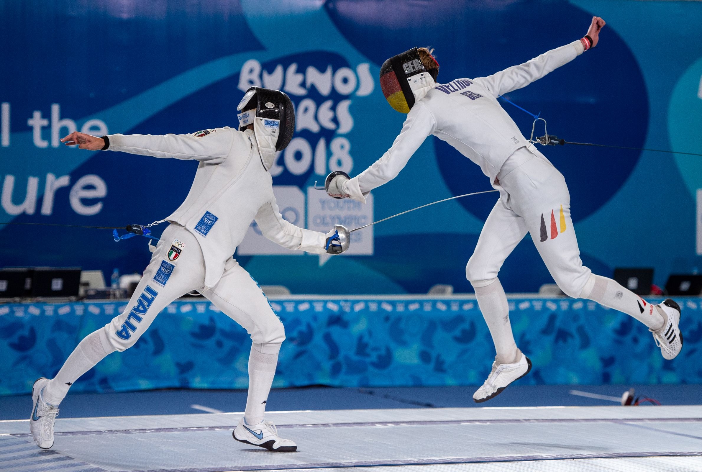 Fencing: Davide di Veroli vs. Paul Veltrup, The 2018 Buenos Aires Summer Youth Olympics. 2380x1600 HD Wallpaper.