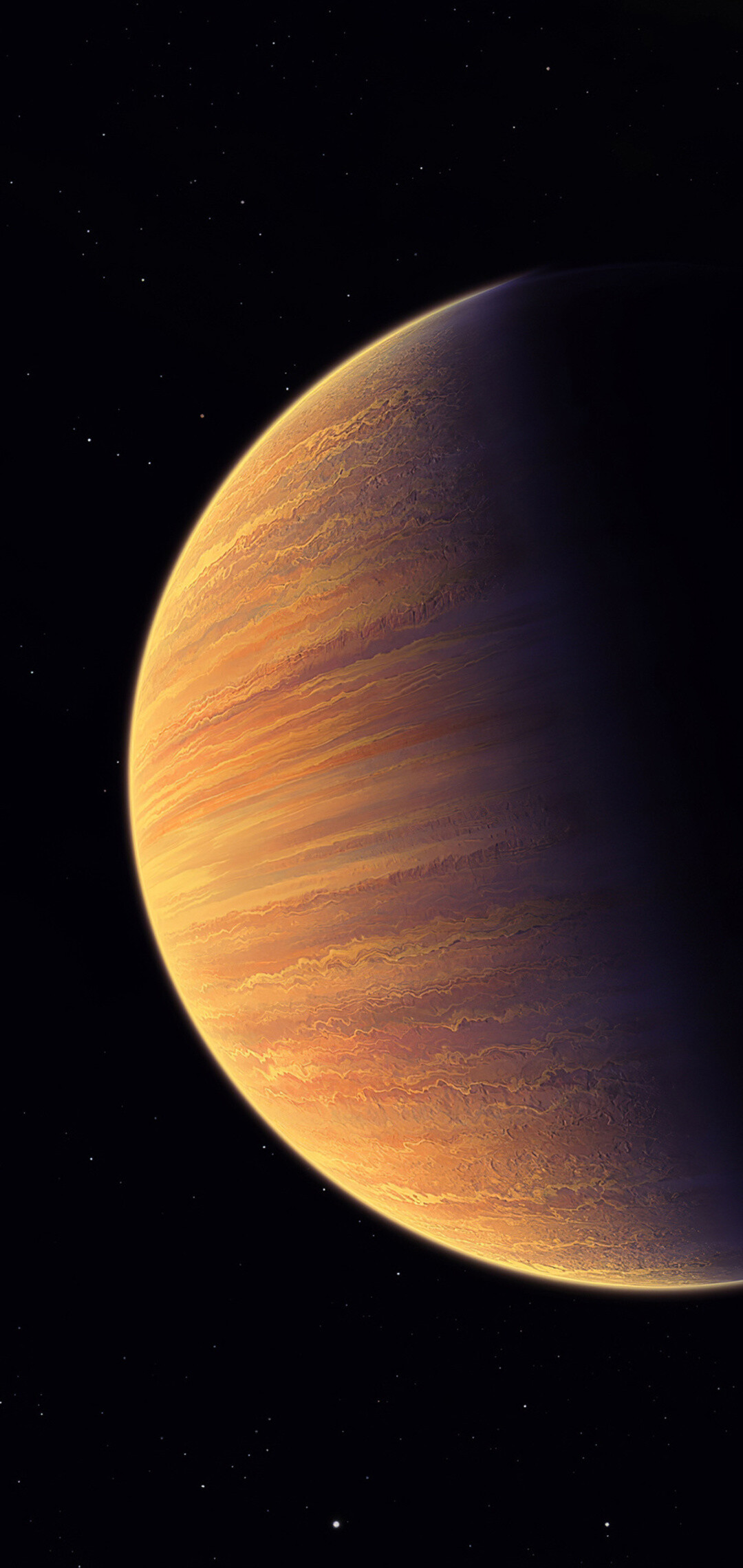 Planet: A celestial body that is in orbit around the Sun, Astronomical object. 1080x2280 HD Background.