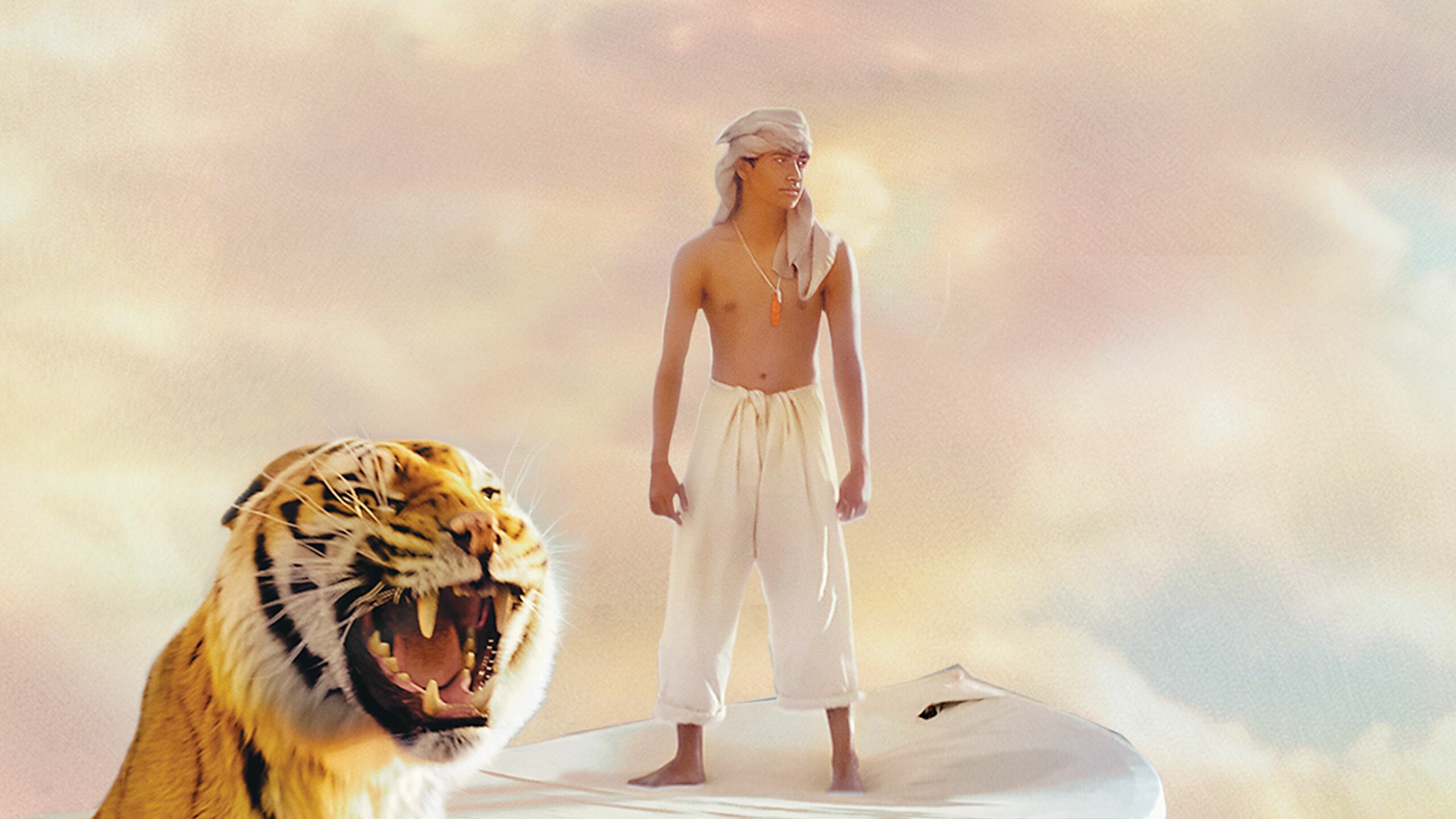 Life of Pi: The story involves the 227 days that its teenage hero spends drifting across the Pacific in a lifeboat with a Bengal tiger. 2560x1440 HD Wallpaper.