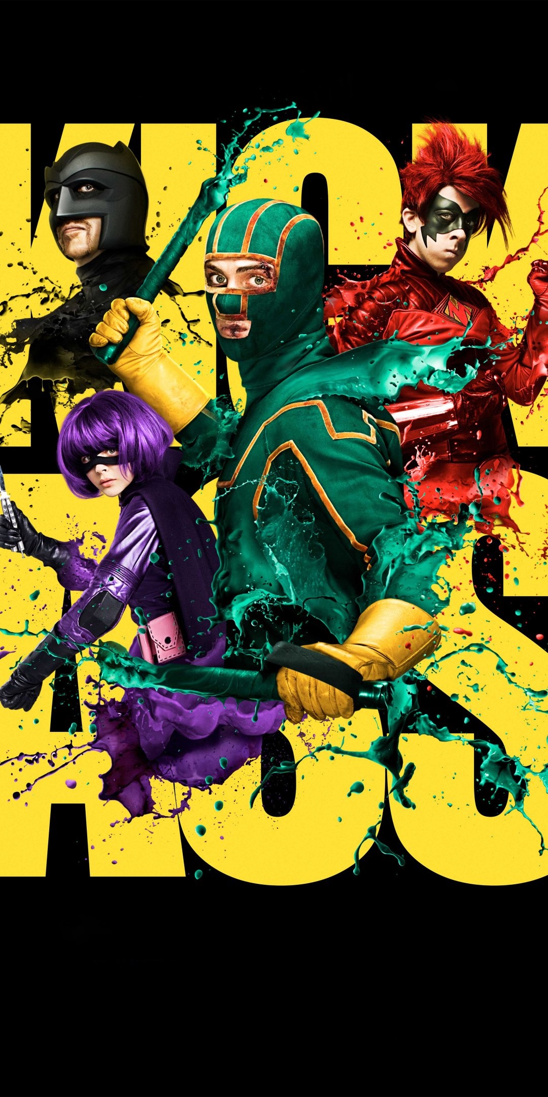 Kick-Ass: The 2011 Empire Award for Best British Film, Black comedy. 1080x2160 HD Background.