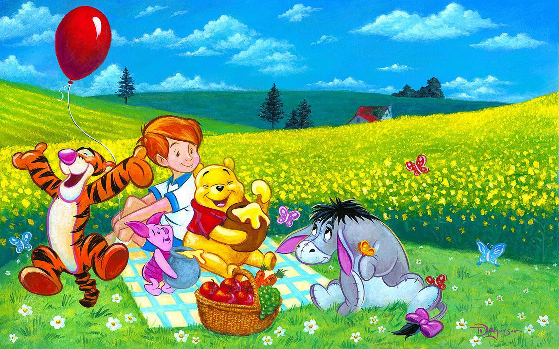 Christopher Robin, Picnic, Nature, Winnie the Pooh picture, 1920x1200 HD Desktop