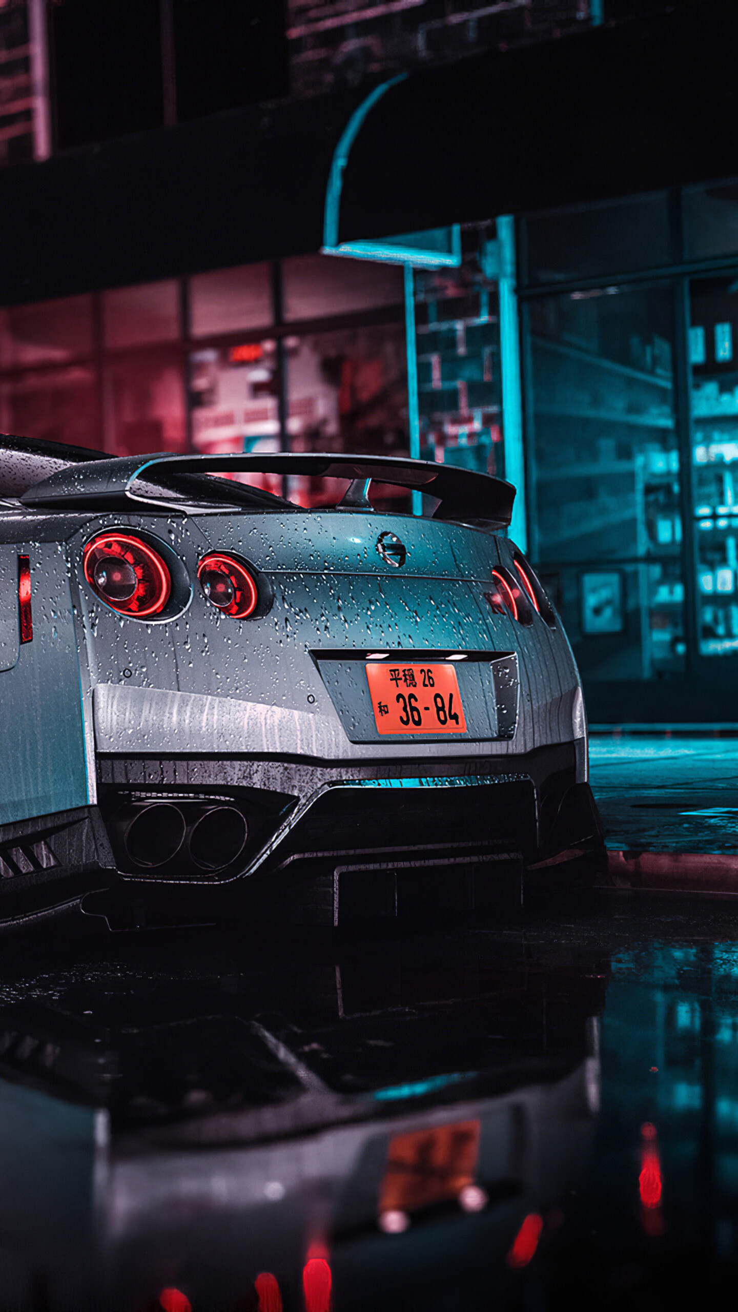 Nissan: GT-R, Twin-turbo 3.8-liter V-6, A mighty 565 horsepower. 1440x2560 HD Background.