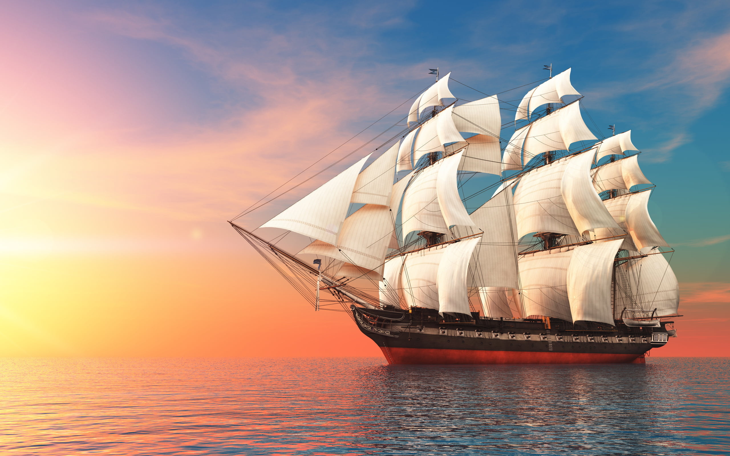 Schooner: Worked the Grand Banks of Newfoundland as the fishing vessels. 2560x1600 HD Wallpaper.
