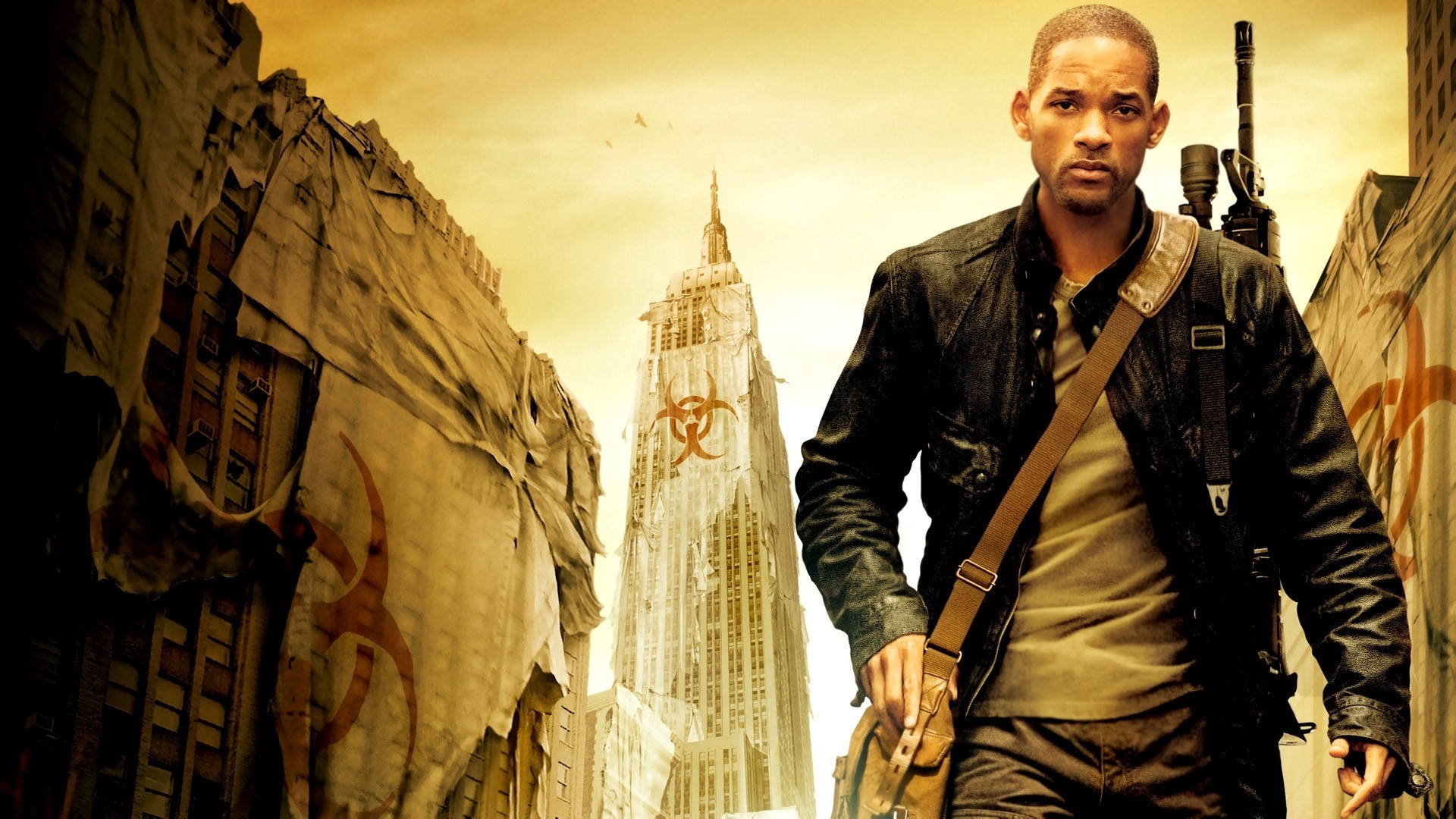Will Smith: U.S. Army virologist LTC Robert Neville living an isolated life in deserted Manhattan. 1920x1080 Full HD Background.