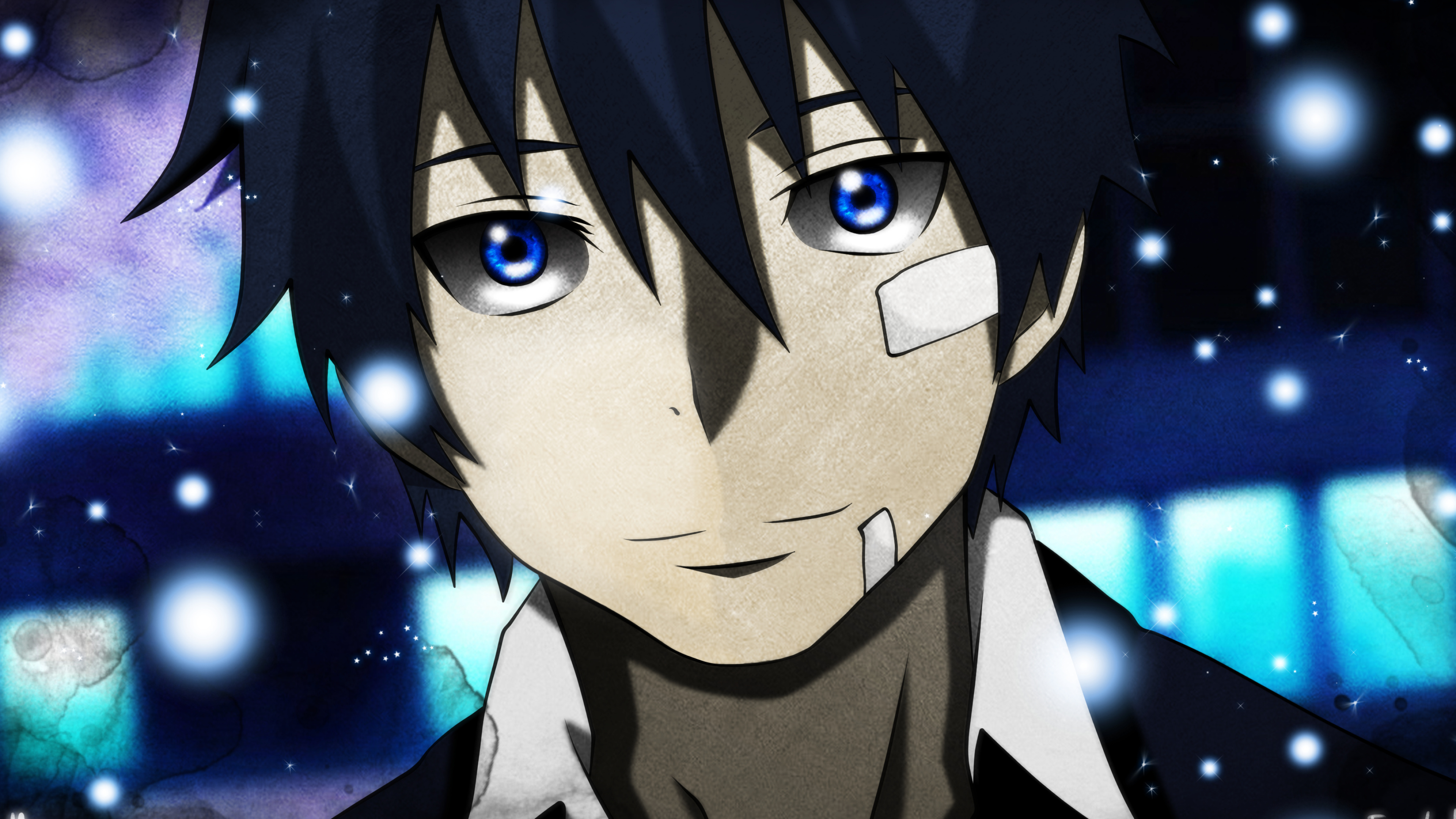 Blue Exorcist: A dark fantasy series that follows teenager Rin Okumura, The brother of Yukio. 3840x2160 4K Background.