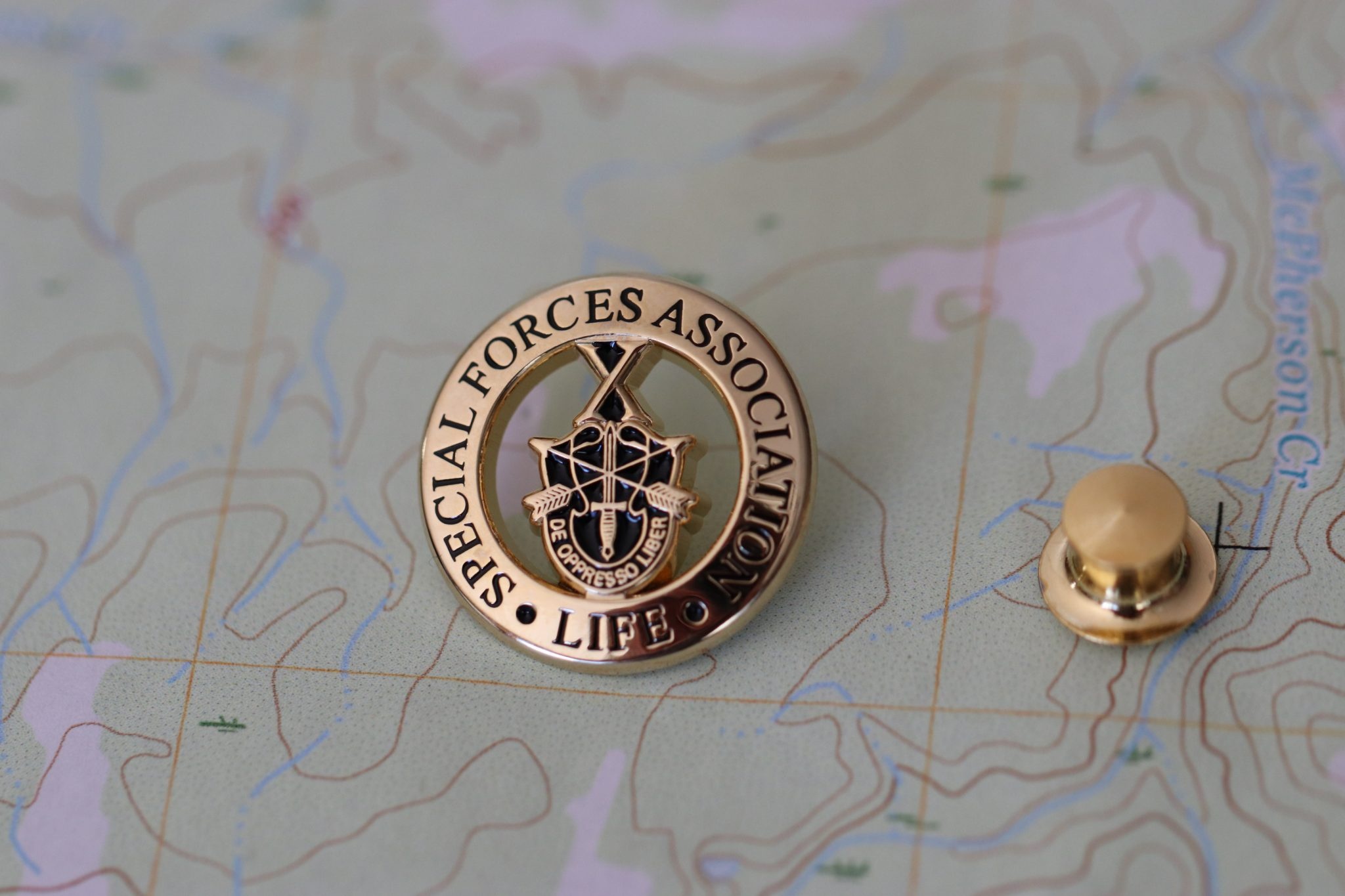 SFA life member, Golden lapel pin, Special Forces Association, Military pride, 2050x1370 HD Desktop