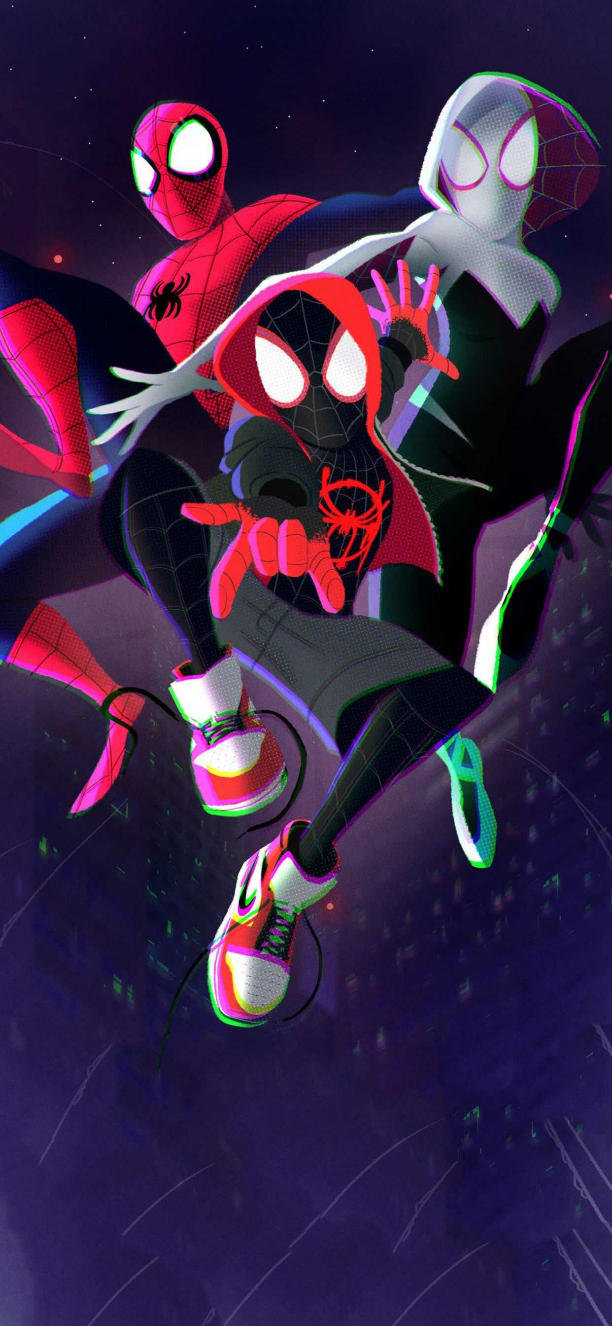 Spider-Man: Into the Spider-Verse: The film was originally set to feature a romance between Miles Morales and Spider-Gwen. 1250x2690 HD Wallpaper.