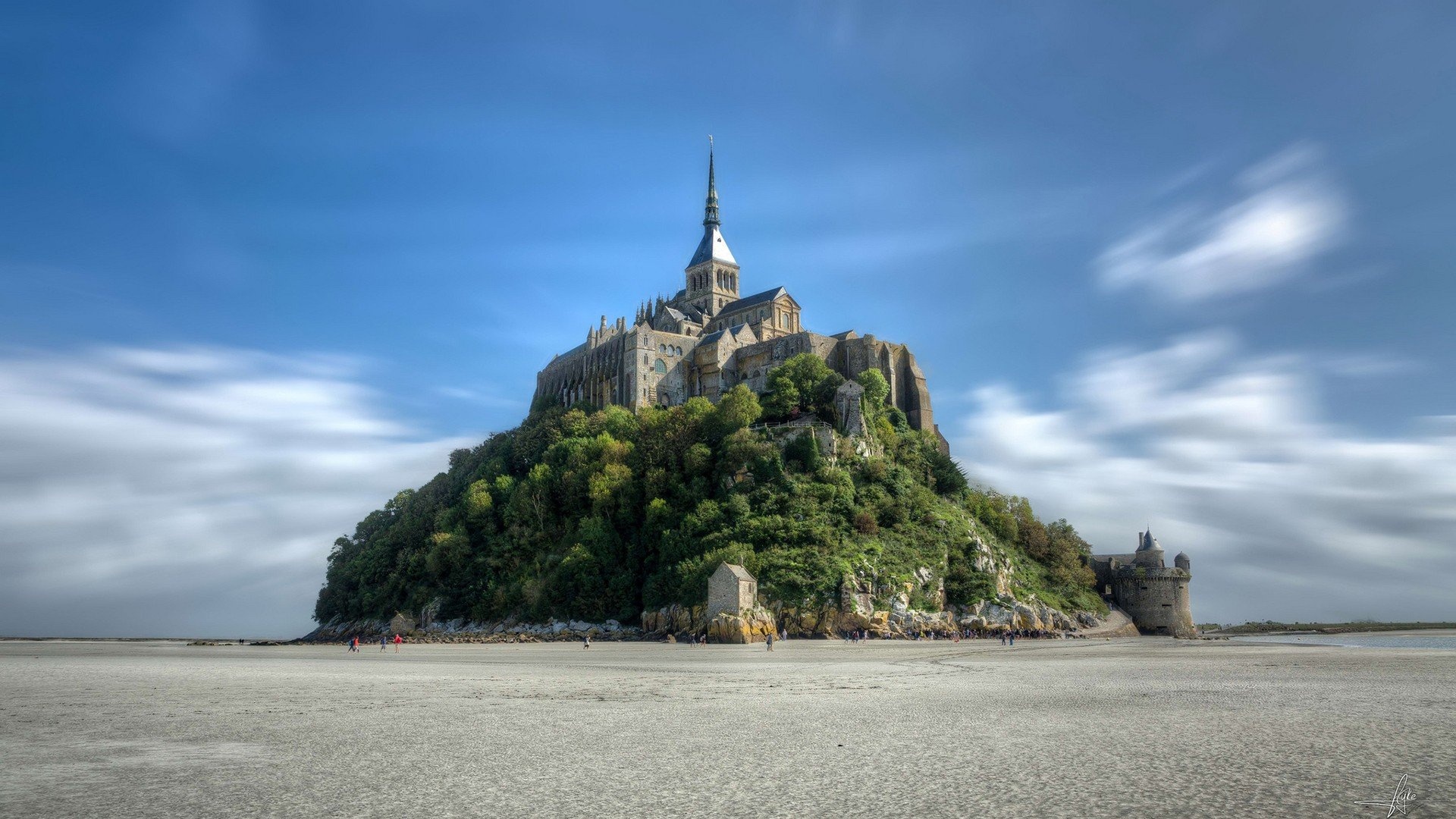 Mont Saint Michel, Picturesque landscapes, Normandy beauty, Monastery retreat, 1920x1080 Full HD Desktop
