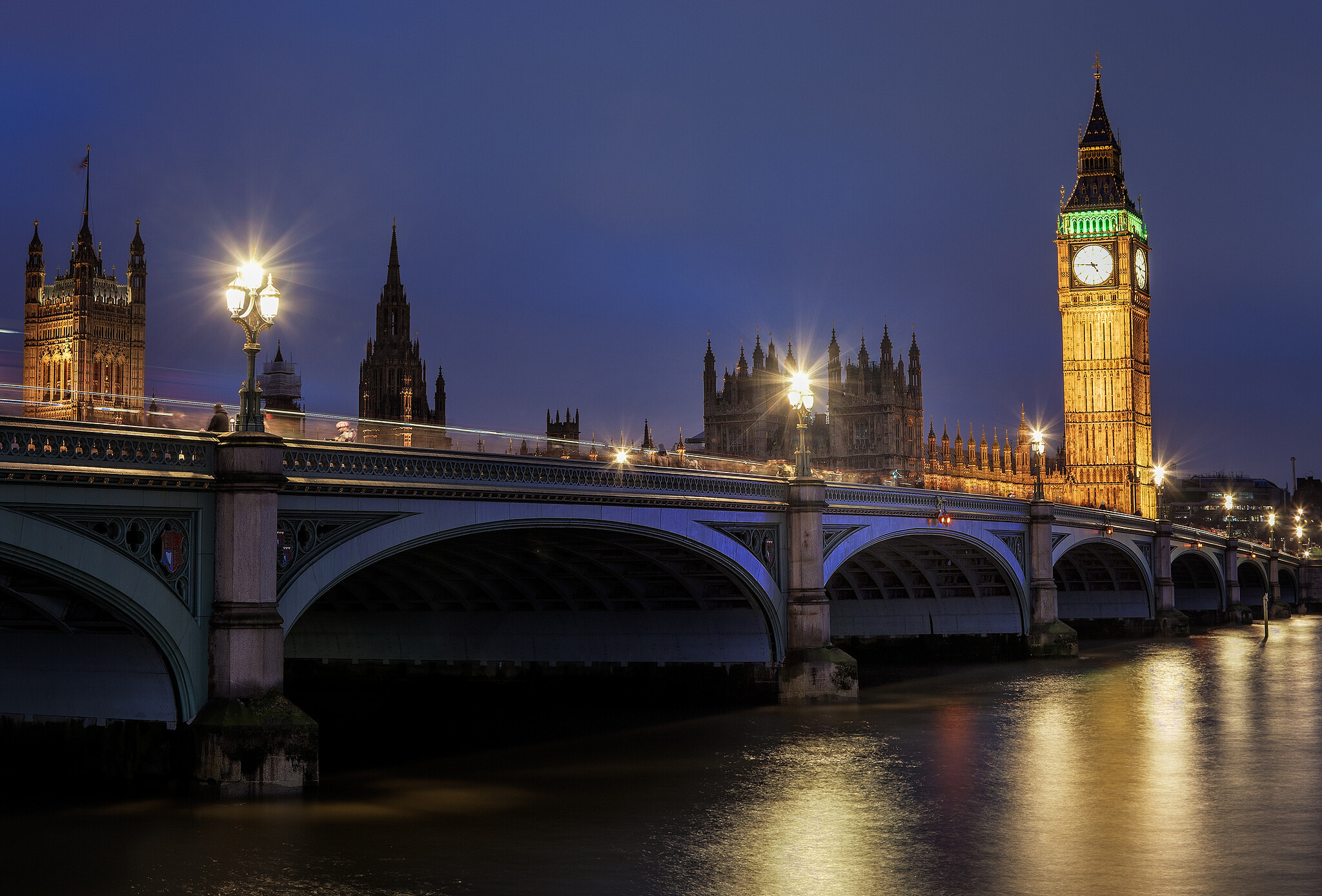 United Kingdom: England, Big Ben, River Thames, Night London, Great Britain. 2050x1390 HD Wallpaper.