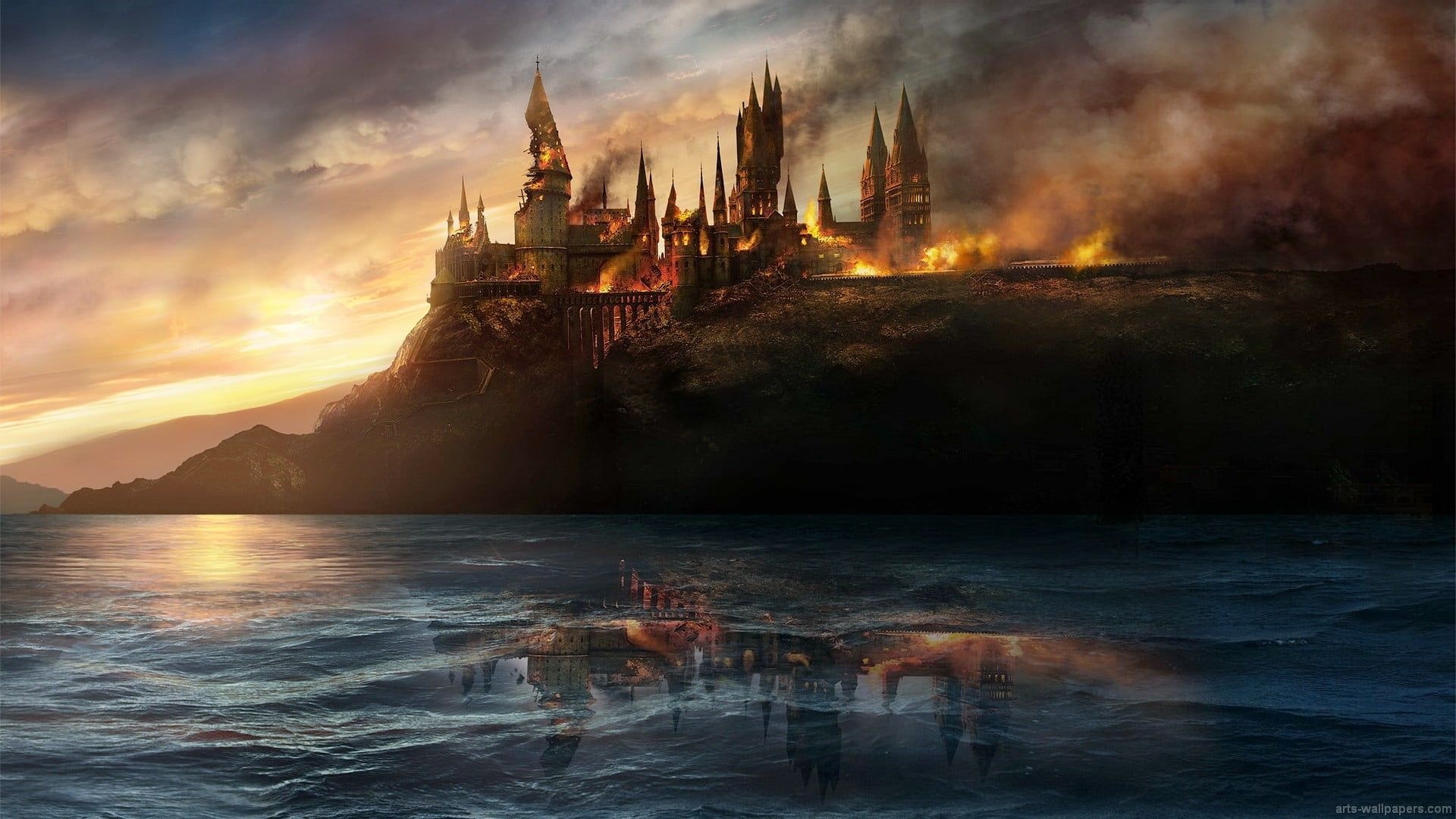 Hogwarts, Captivating castle, Battle at Hogwarts, Wizarding Wallpaper, 1920x1080 Full HD Desktop