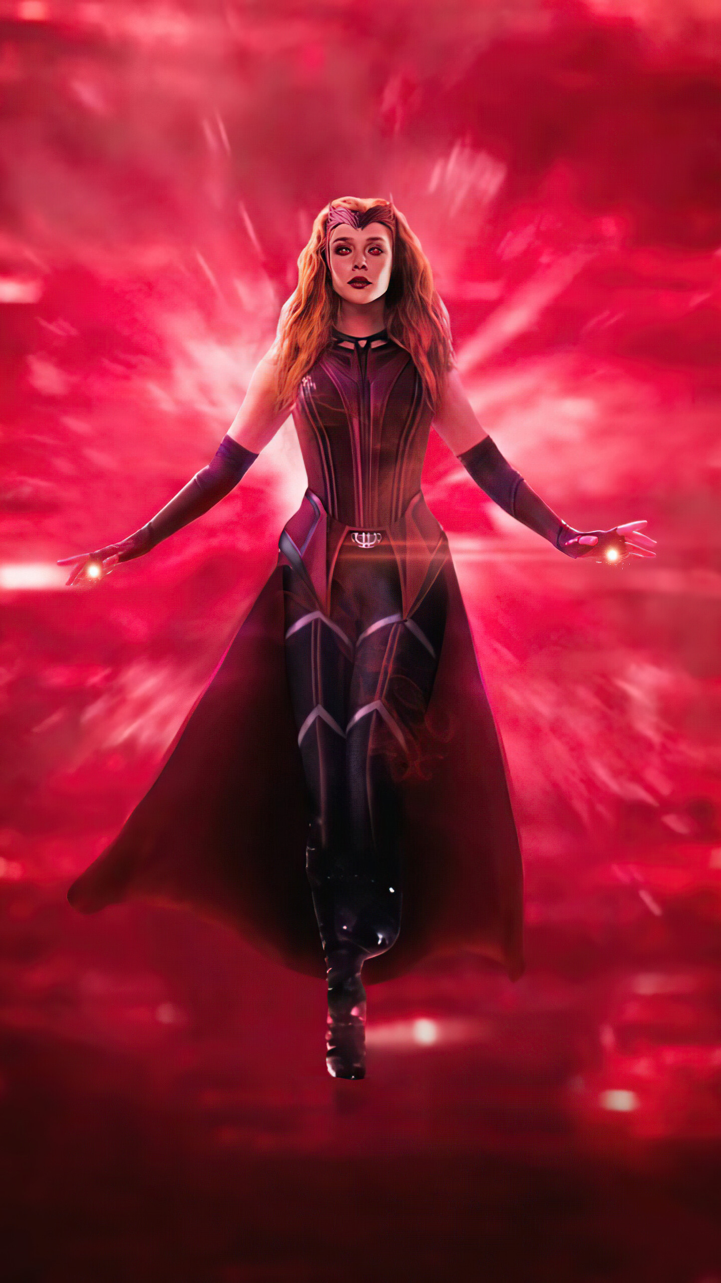 WandaVision: Scarlet Witch, a powerful sorceress, the only being currently capable of wielding chaos magic. 1440x2560 HD Background.