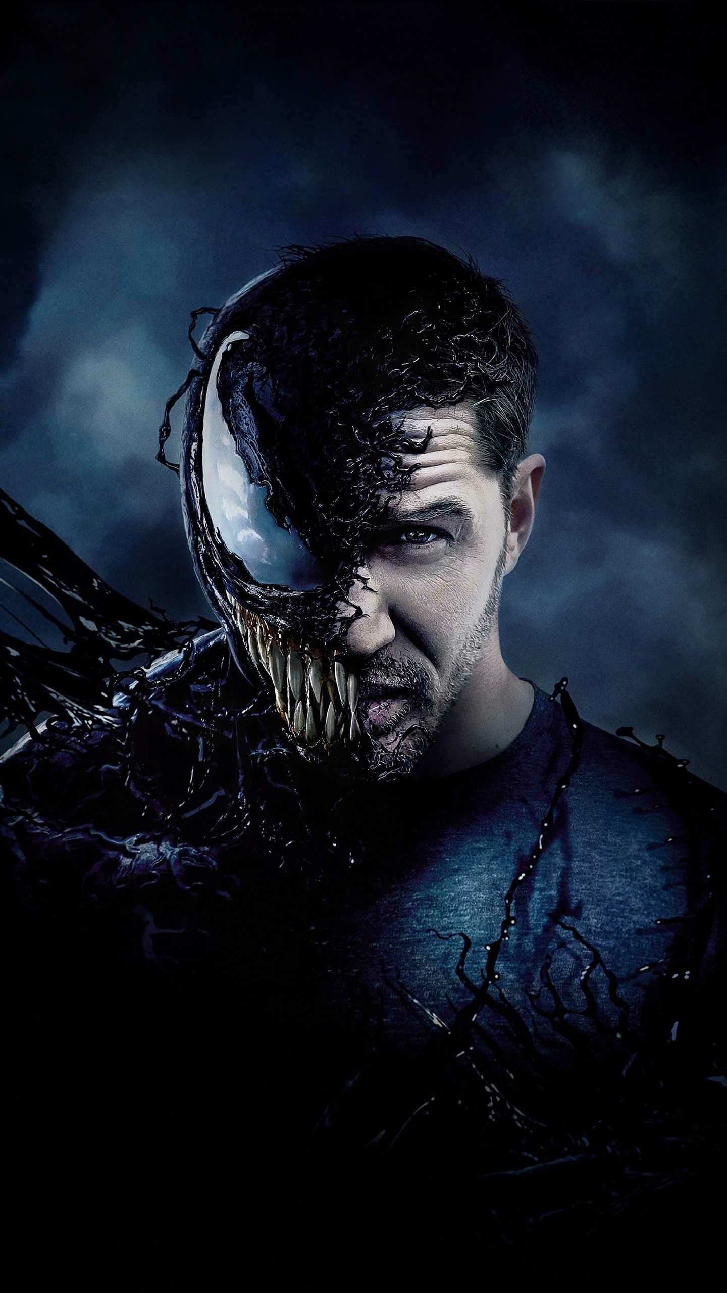 Venom: The film stars Tom Hardy as Eddie Brock, alongside Michelle Williams, Riz Ahmed, Scott Haze, and Reid Scott. 1440x2560 HD Wallpaper.
