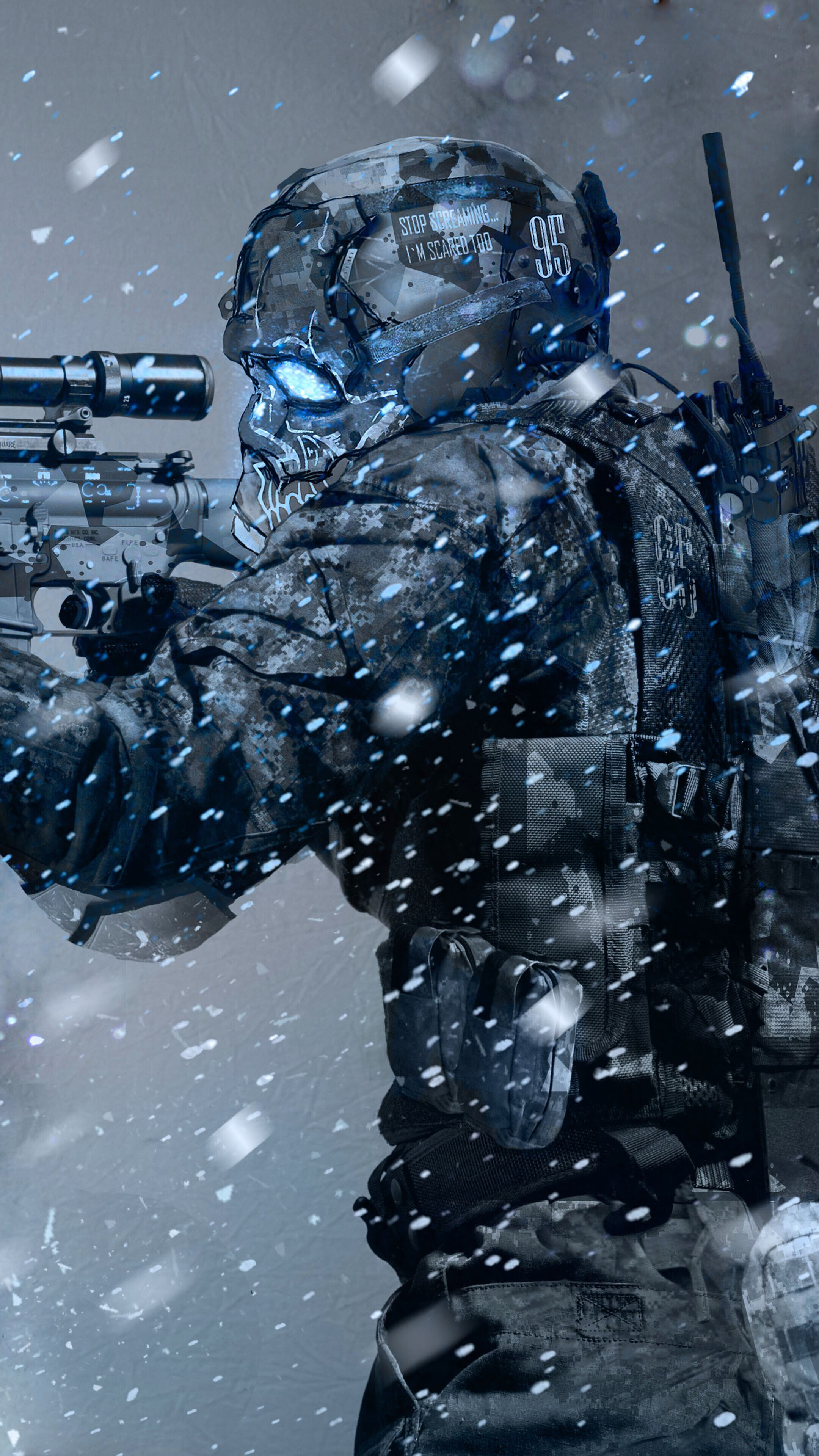 Ghost Recon: Future Soldier: A third-person tactical shooter video game developed and published by Ubisoft. 2160x3840 4K Background.